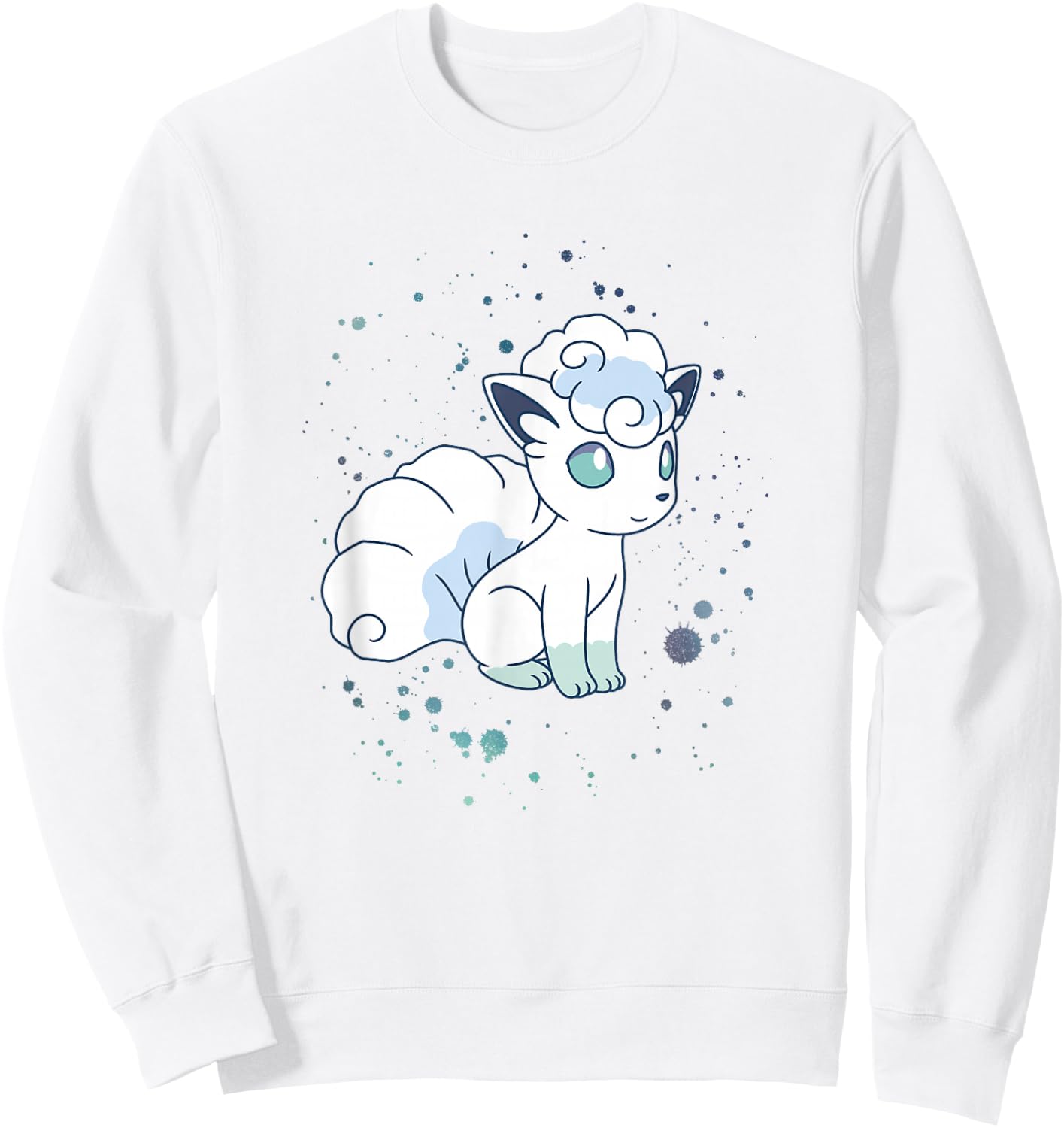 Pokémon Alolan Vulpix Winter Watercolor Portrait Sweatshirt - Sweatshirt | White
