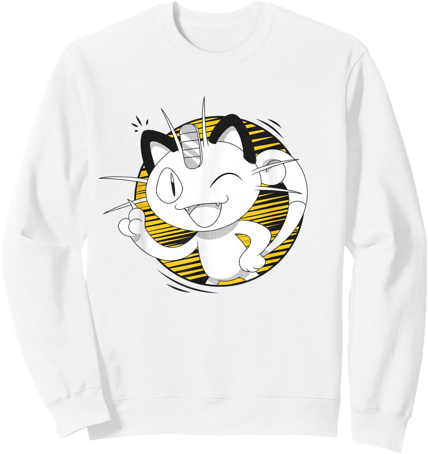 Pokémon Meowth That's Right! Winking Portrait Sweatshirt - Sweatshirt | White