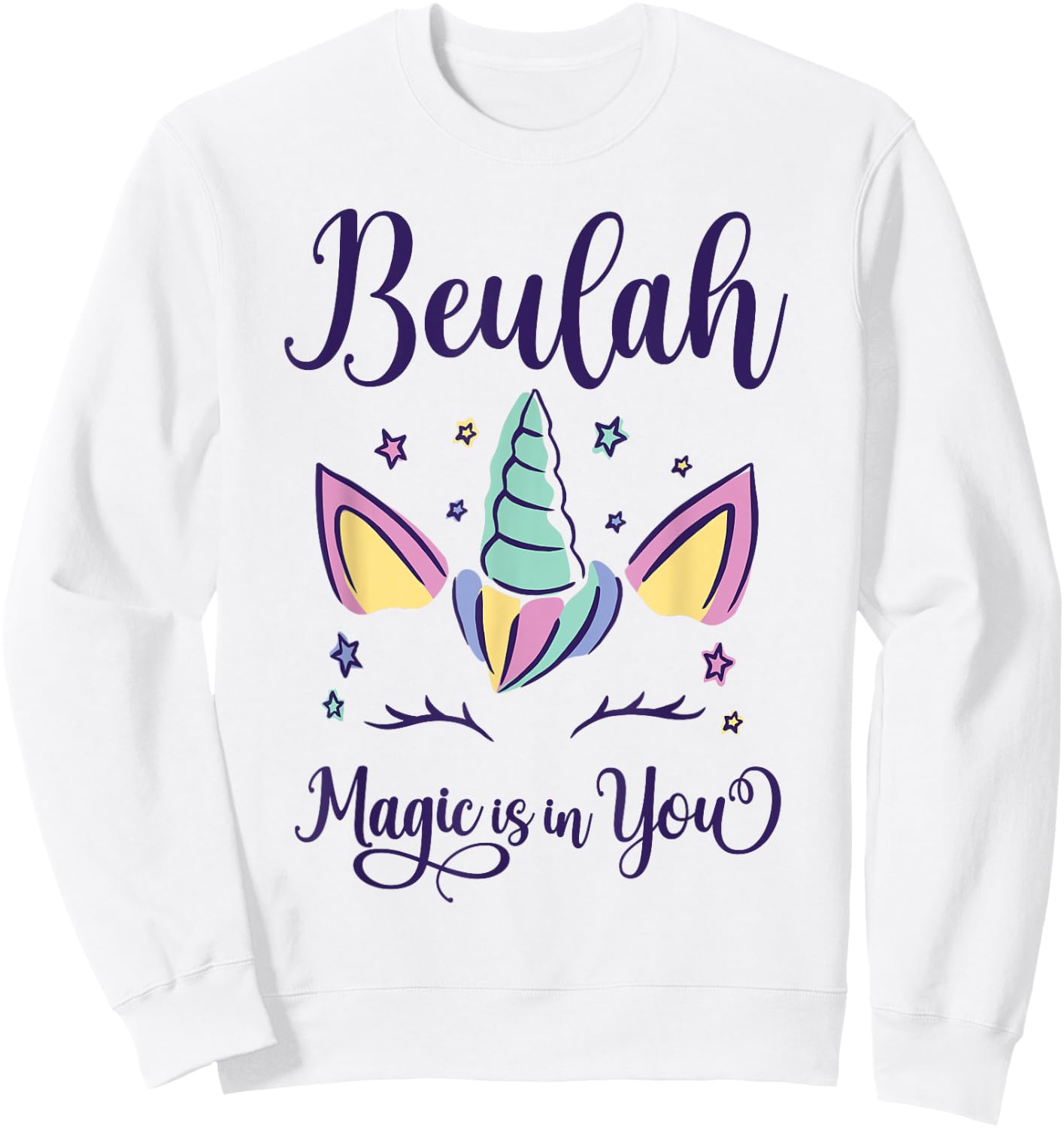 First Name Beulah Personalized I Love Beulah Sweatshirt - Sweatshirt | White