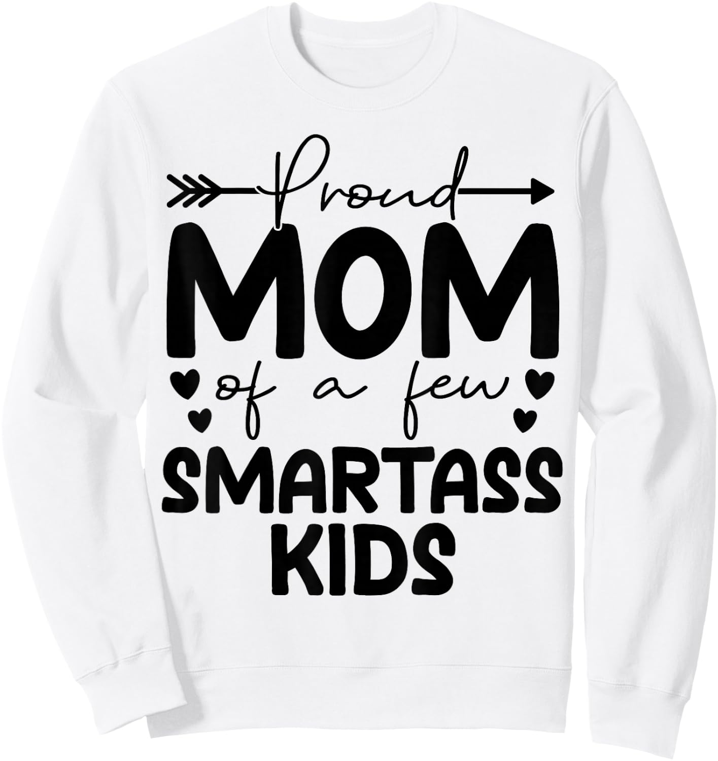 Proud Mom Of A Few Smartass Kids Funny Mother's Day Sweatshirt - Sweatshirt | White
