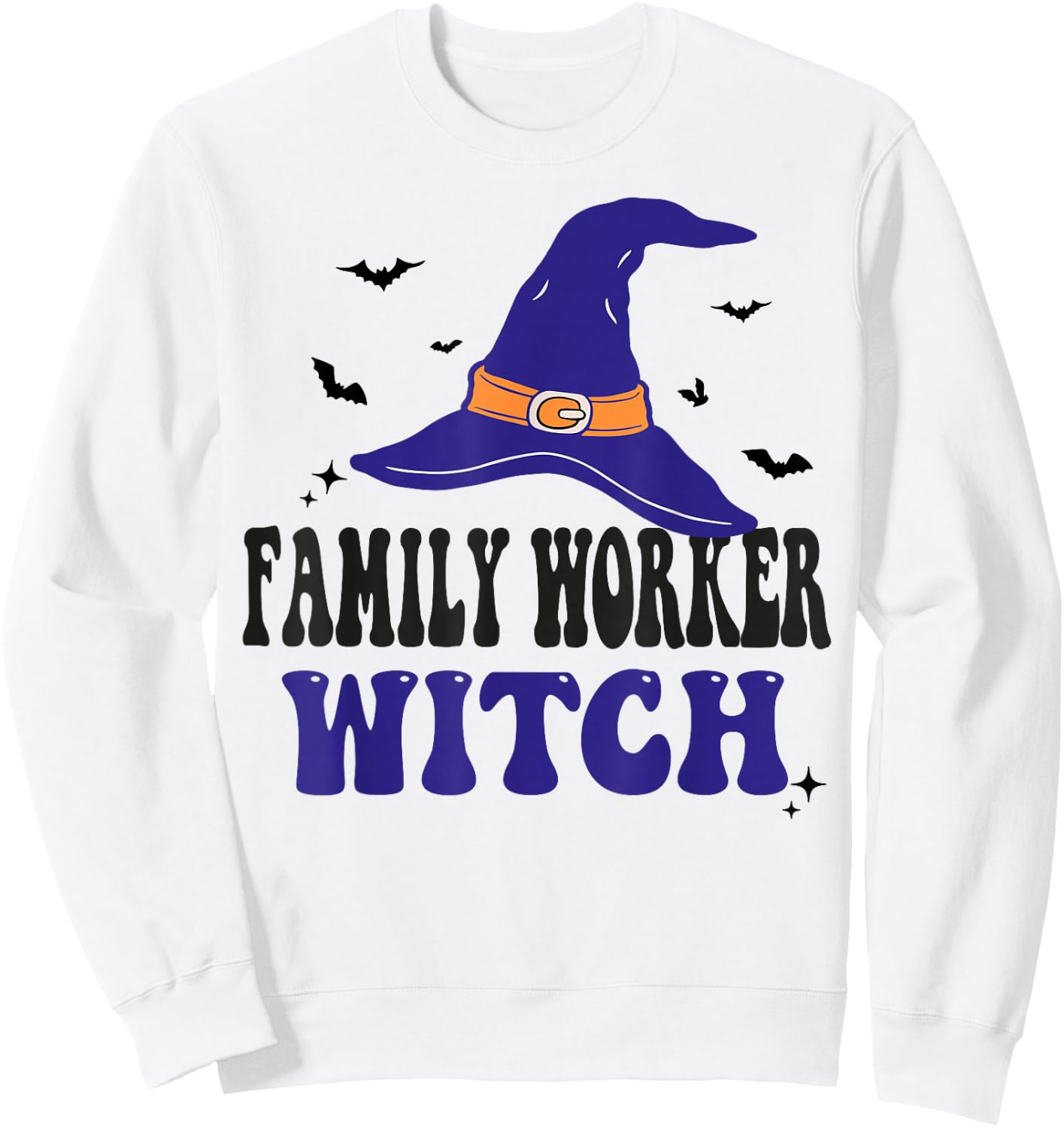 Family Worker Witch Halloween Funny Matching Group Costume Sweatshirt - Sweatshirt | White