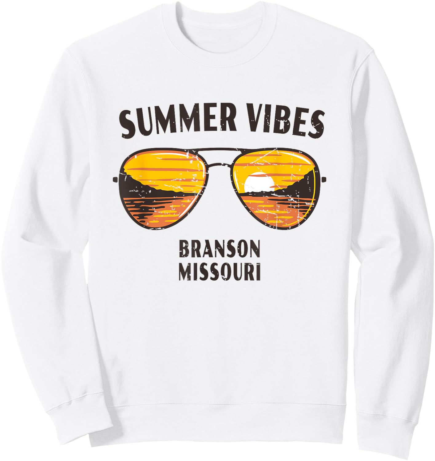 Summer Vibes Branson MO Souvenir Sweatshirt - Sweatshirt | White