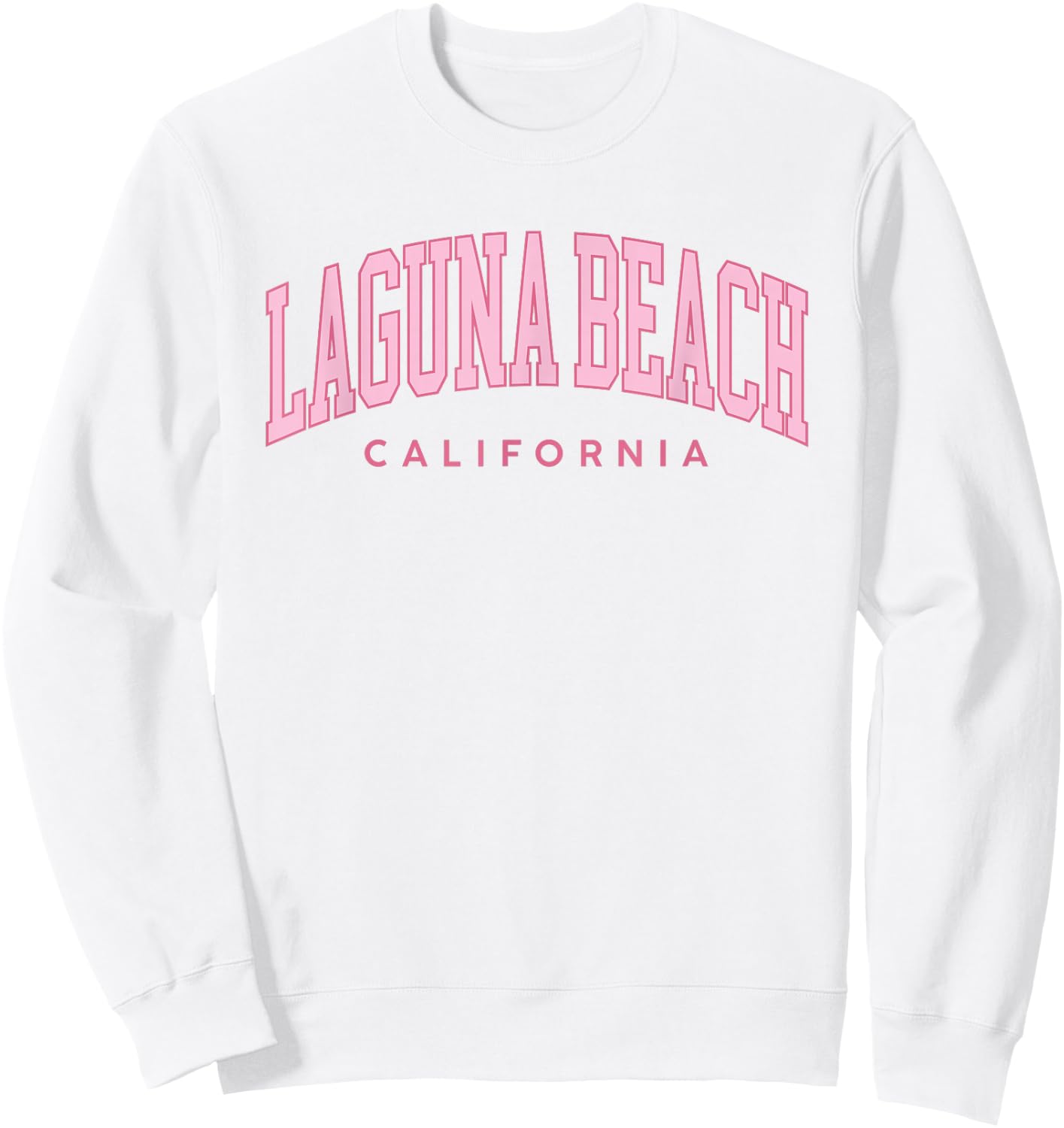 Laguna Beach California Retro Preppy Throwback Pink Girls Sweatshirt - Sweatshirt | White