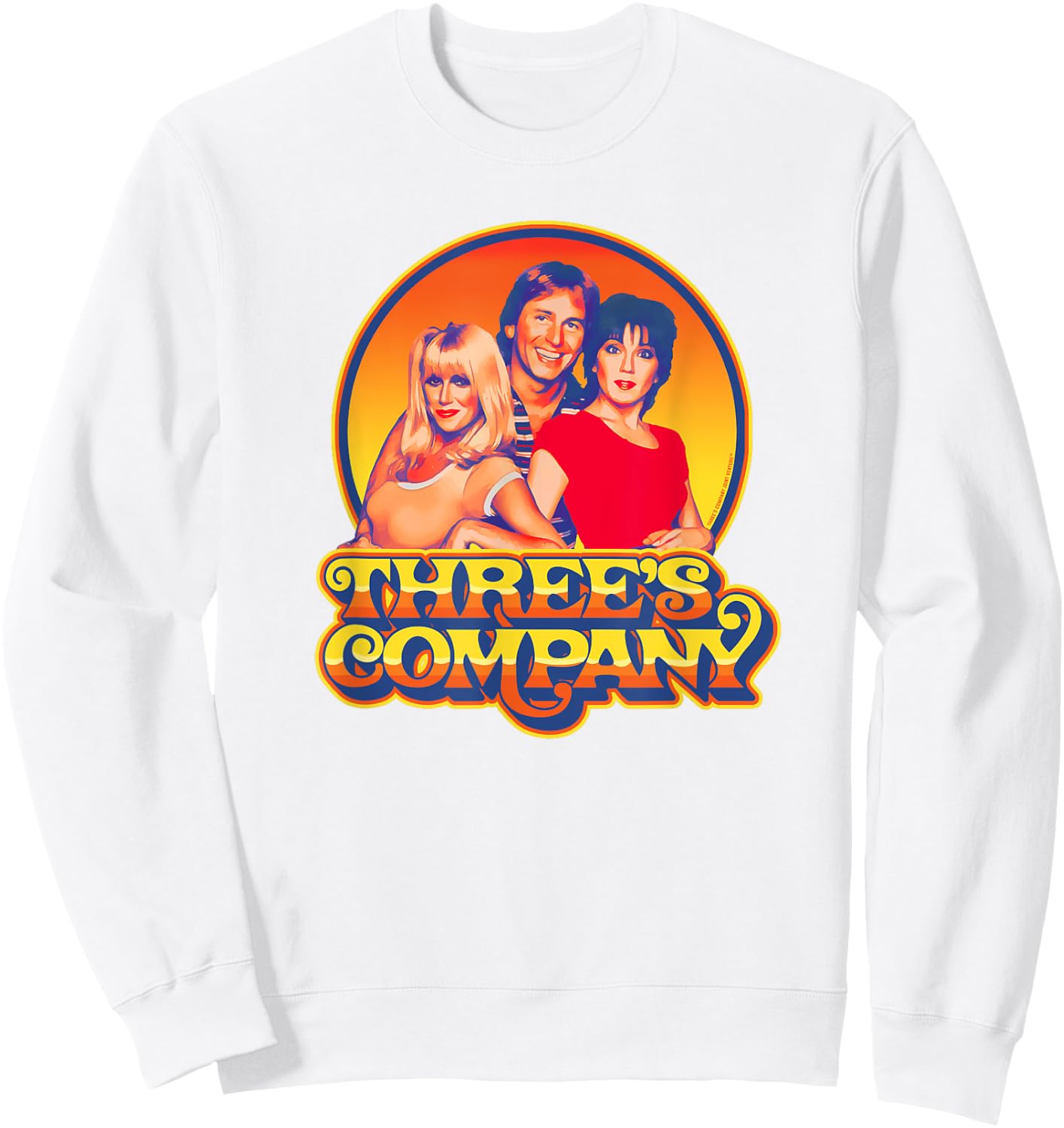 Three's Company 1980's Sunset Retro Jack Jan & Chrissy Sweatshirt - Sweatshirt | White