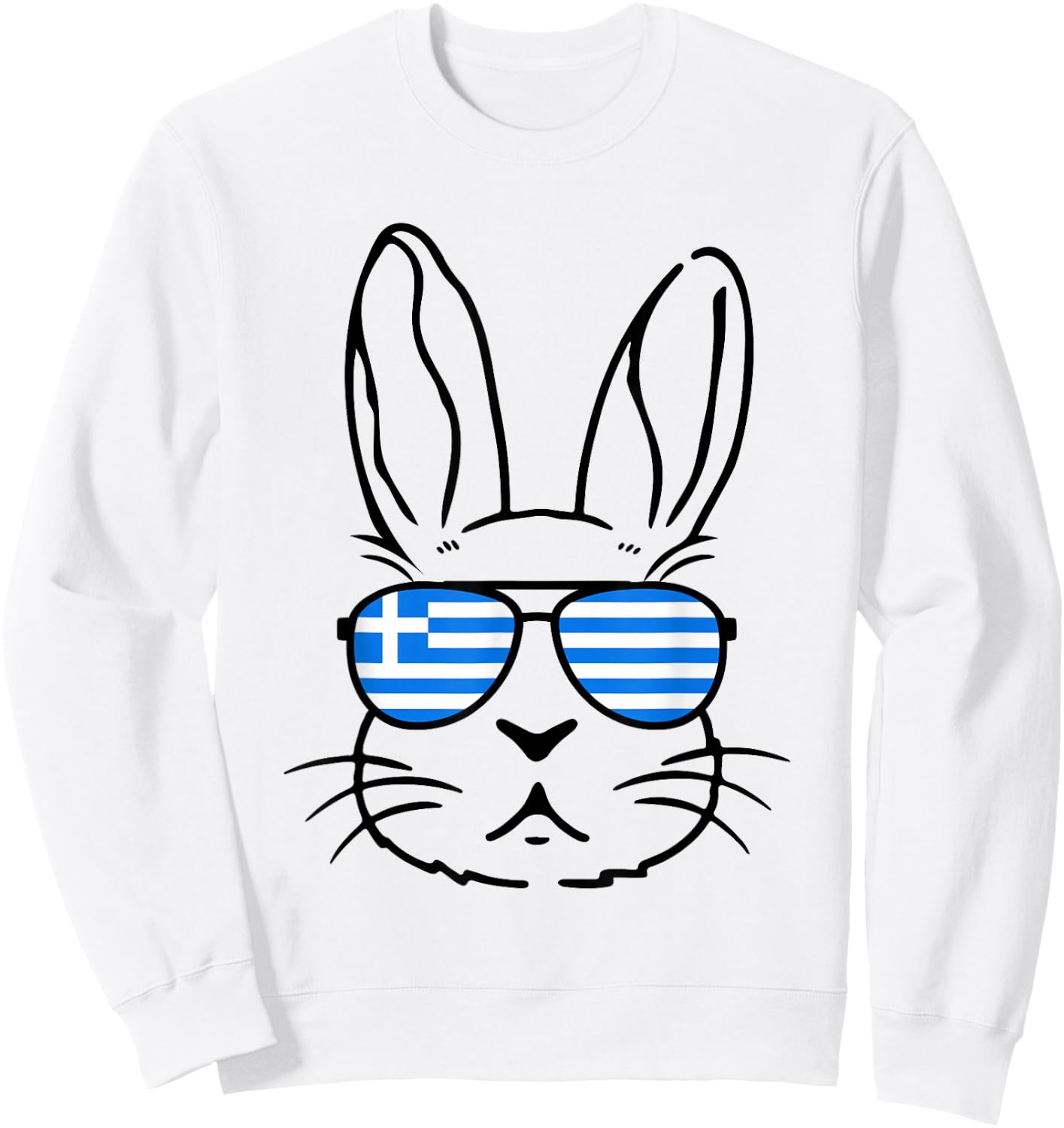 Greek Easter 2026 Greece Flag Bunny Funny Greek Easter Kids Sweatshirt - Sweatshirt | White