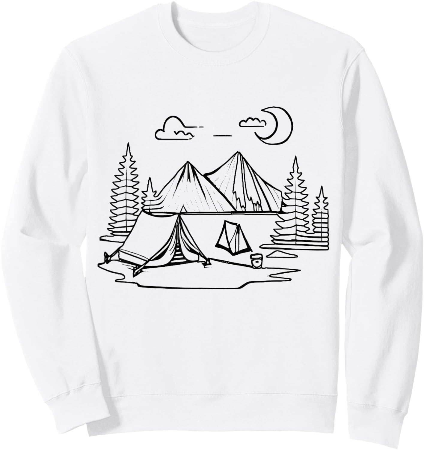 Tent camp Camping coloring and painting yourself coloring Sweatshirt - Sweatshirt | White