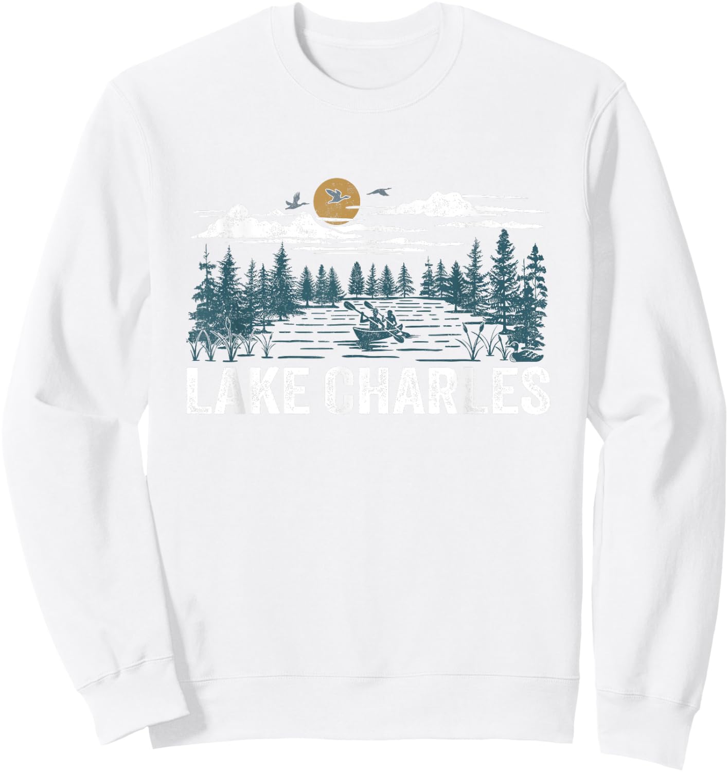 Lake Charles Louisiana Sweatshirt - Sweatshirt | White