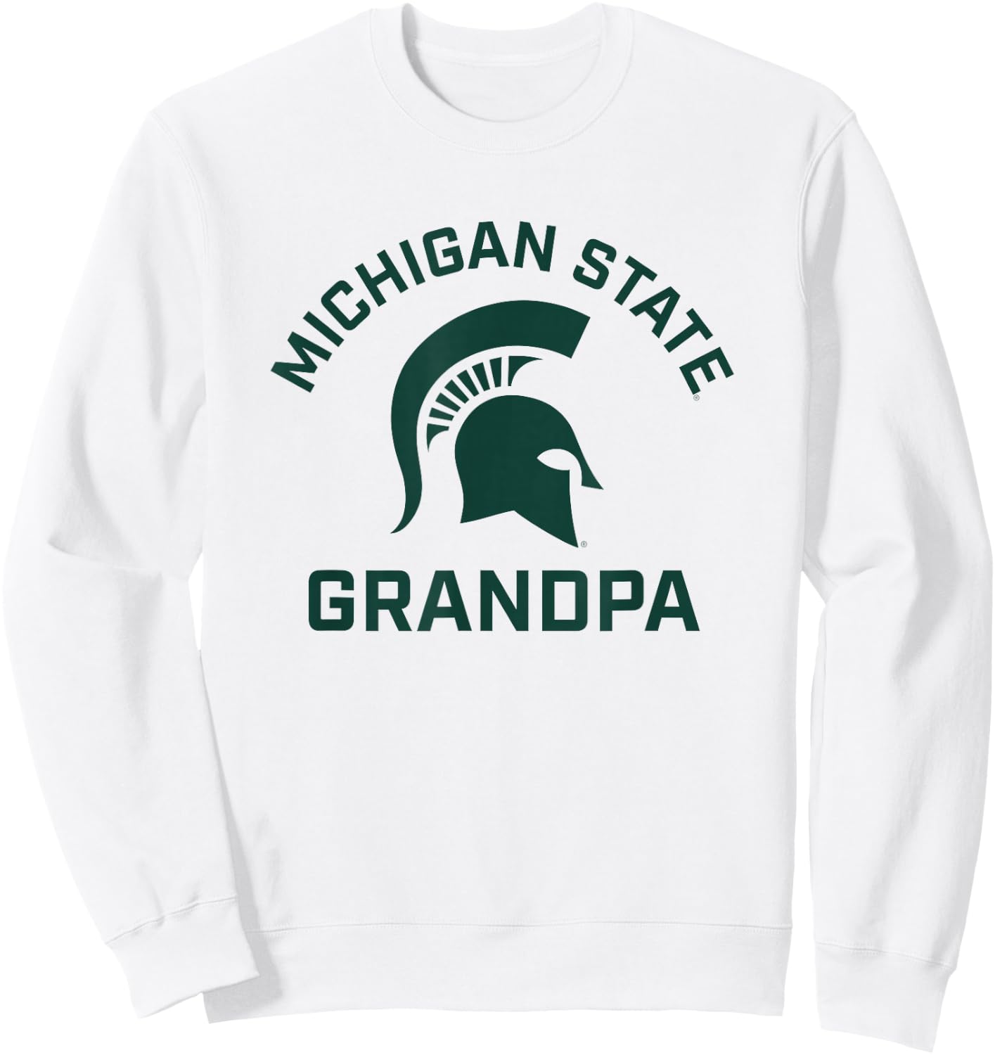 Michigan State MSU Spartans Arched Grandpa Sweatshirt - Sweatshirt | White