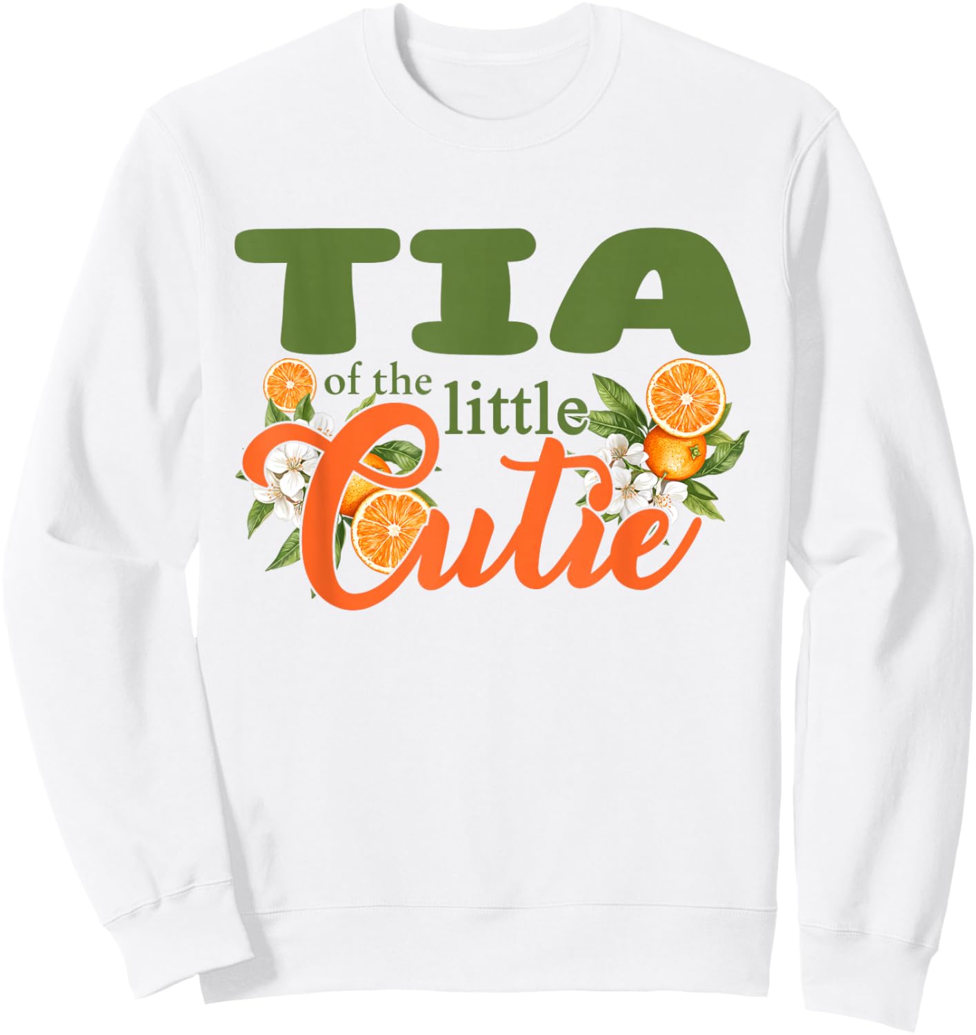 Tia of The Little Cutie Orange Clementine Bday Party Sweatshirt - Sweatshirt | White