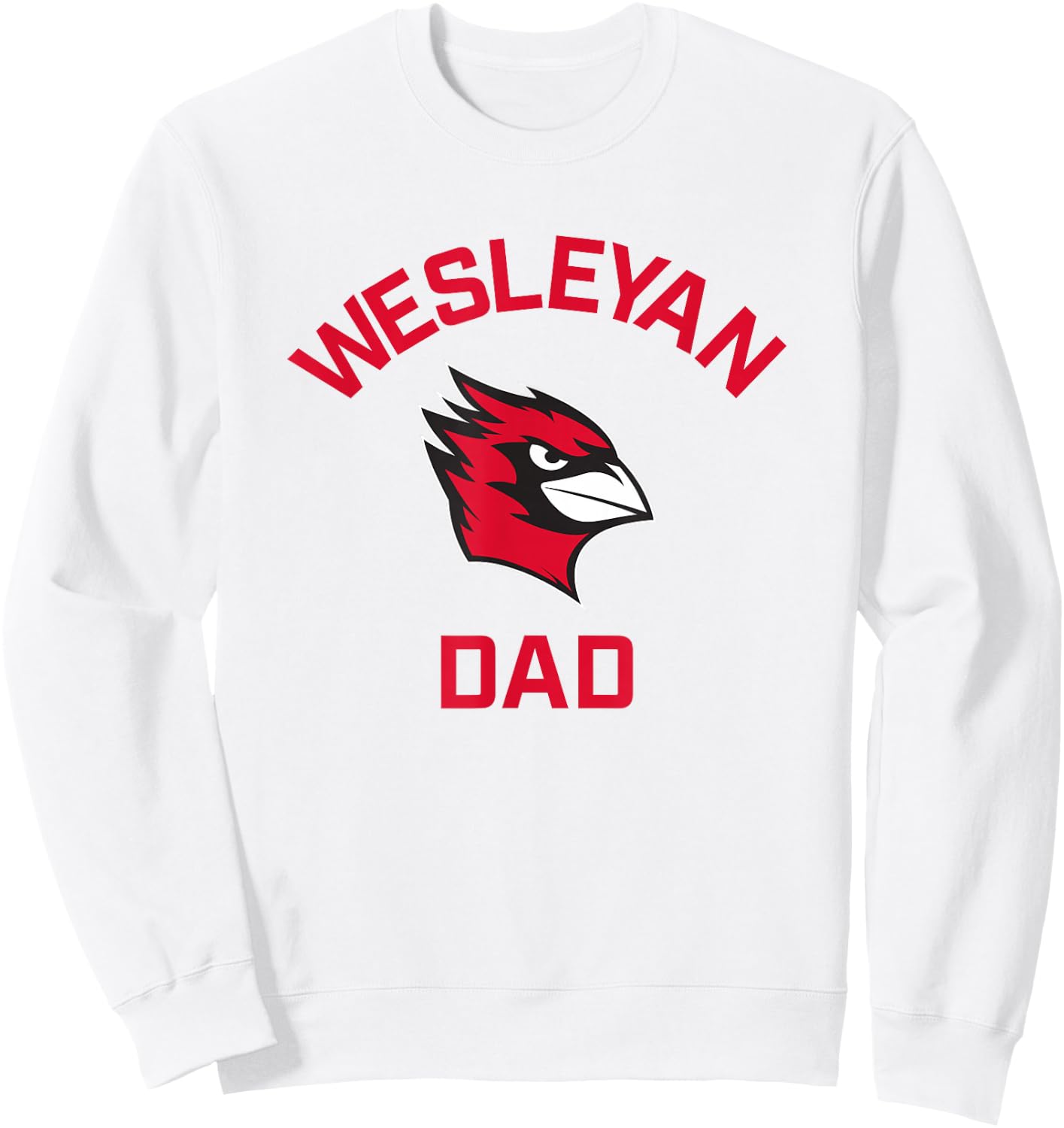 Wesleyan University Cardinals Arched Dad Sweatshirt - Sweatshirt | White