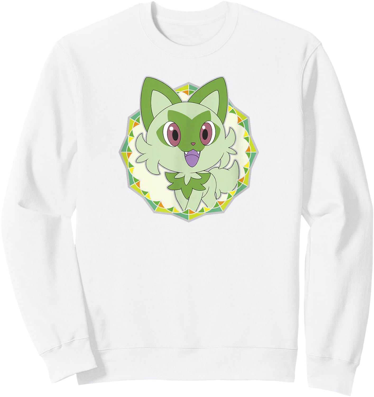Pokémon Sprigatito Sparkle Geometric Portrait Icon Sweatshirt - Sweatshirt | White
