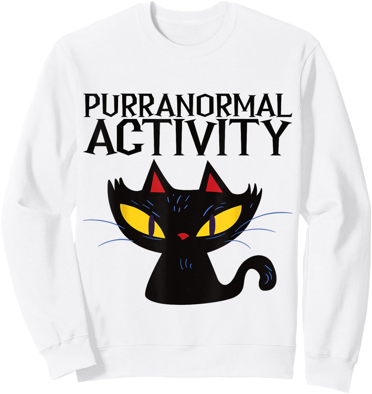 Purranormal Activity Halloween Design Sweatshirt - Sweatshirt | White
