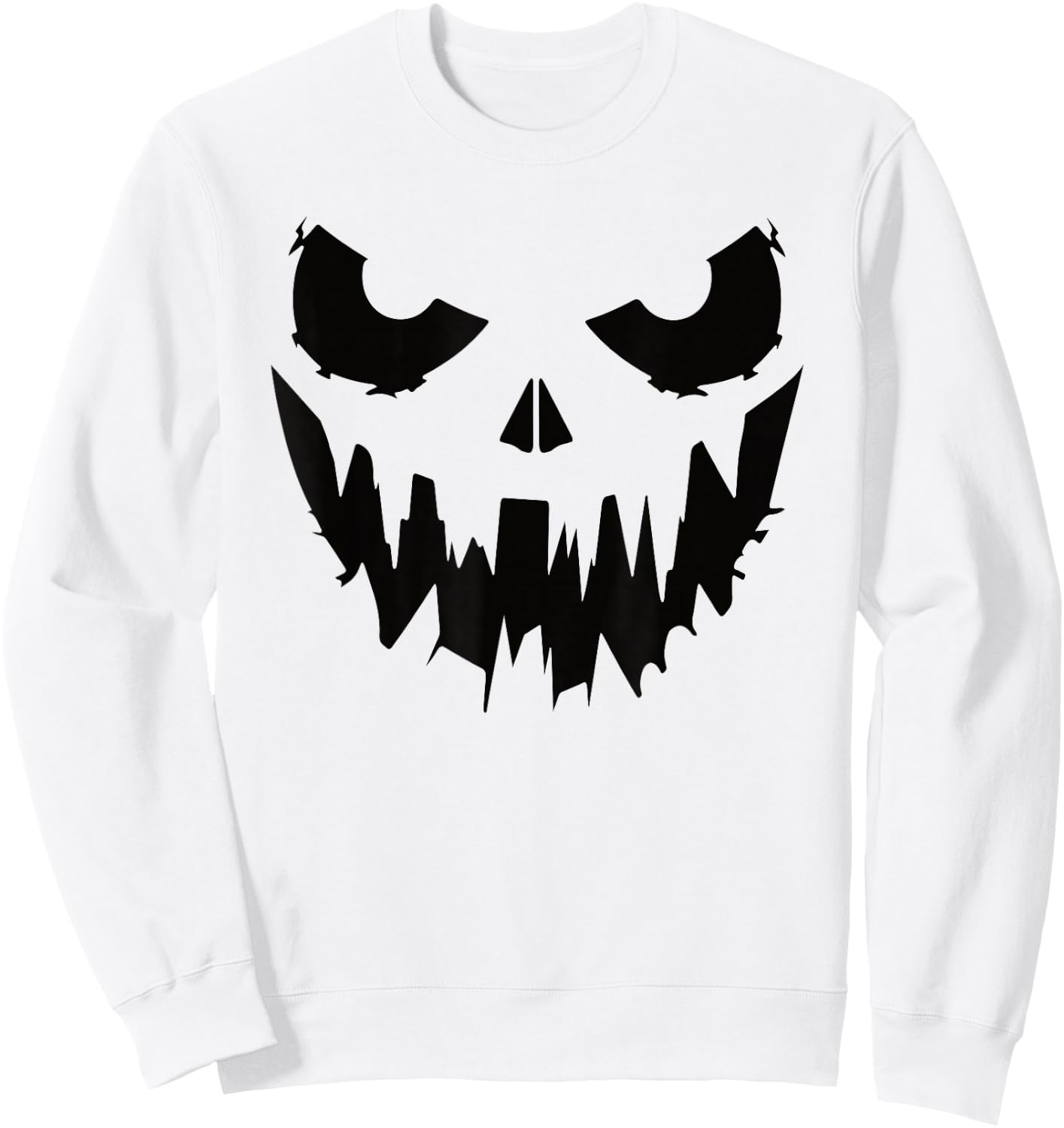 Scary Pumpkin Face Jack O Lantern Halloween Men Women Kids Sweatshirt - Sweatshirt | White