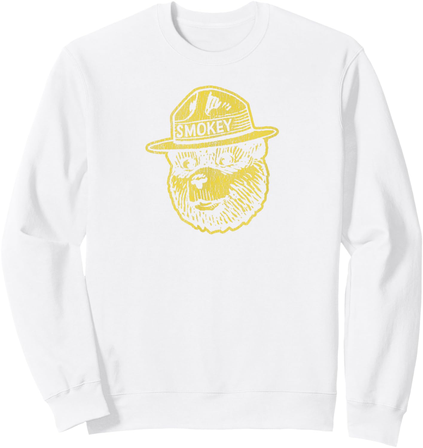 Smokey Bear Keep Our Forests Green & Growing! Distressed Sweatshirt - Sweatshirt | White