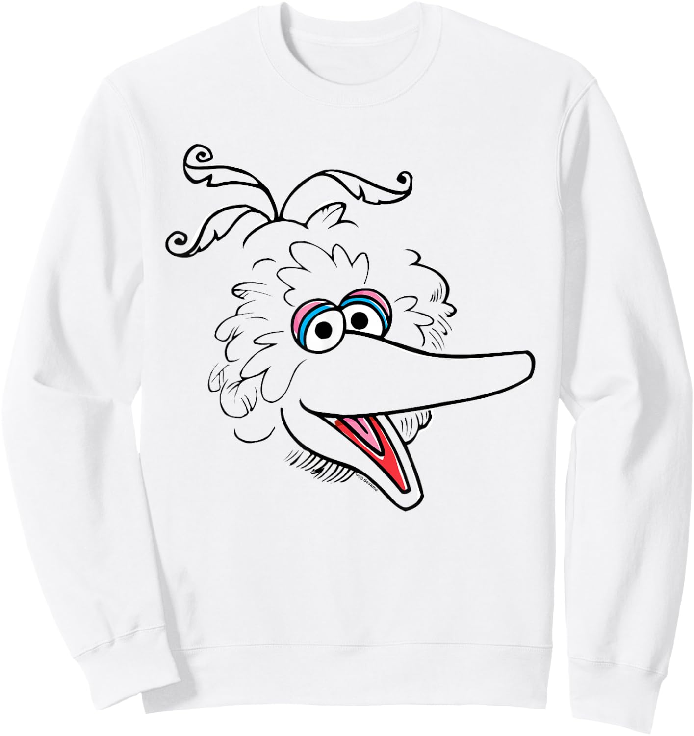 Sesame Street Big Bird Retro Sketch Face Halloween Costume Sweatshirt - Sweatshirt | White