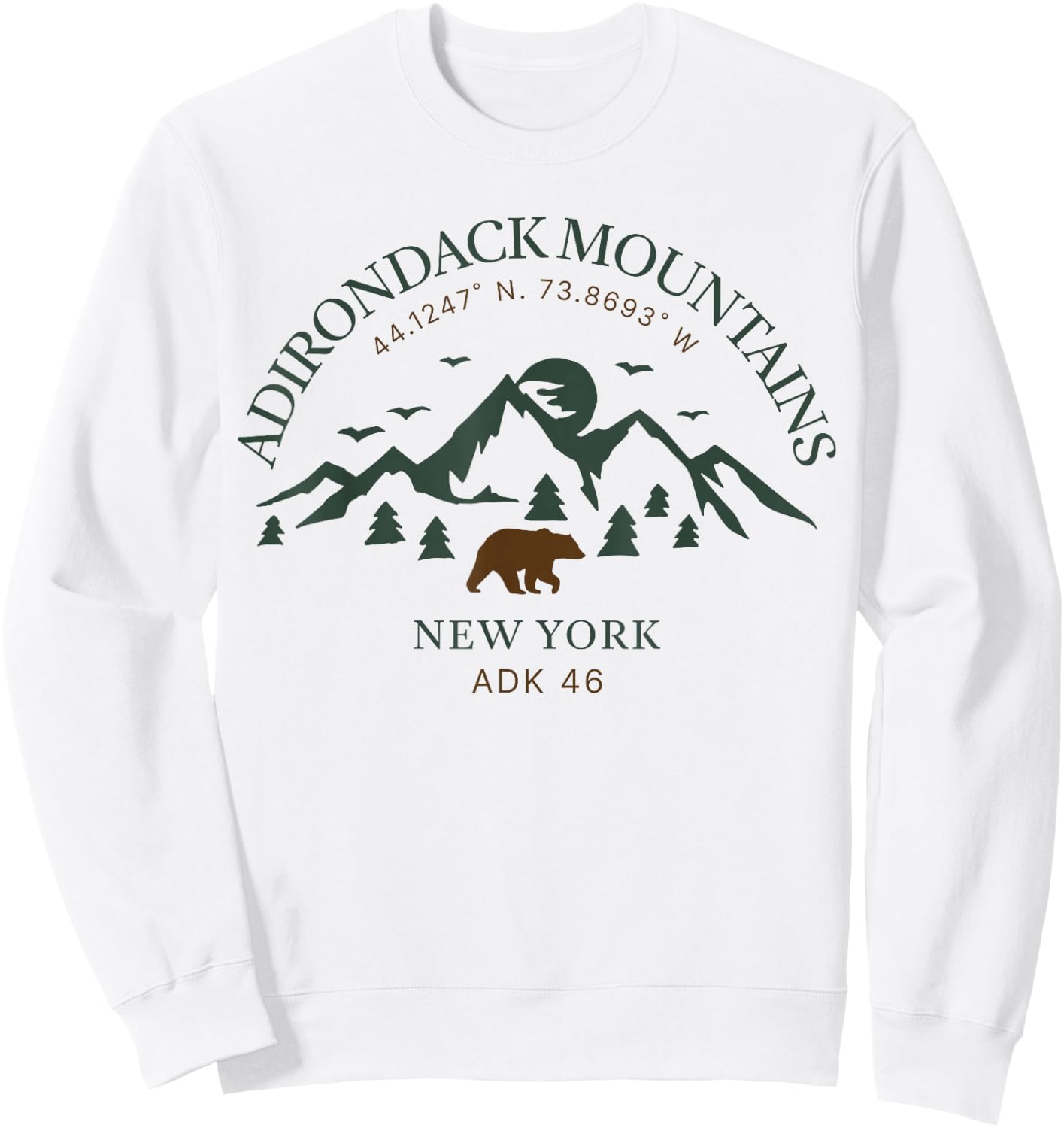 Adirondack Mountains Adk 46Er Sweatshirt - Sweatshirt | White