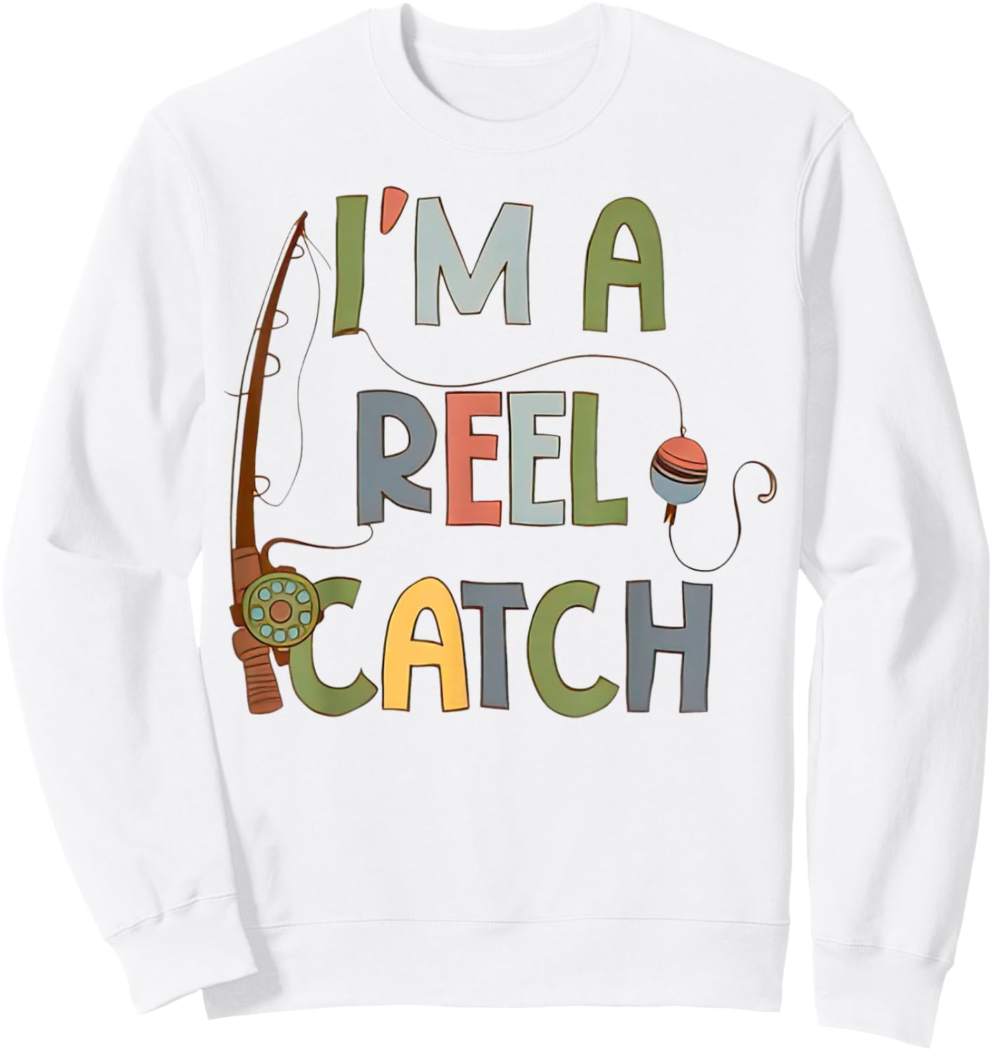 I'm A Reel Catch Romper Funny Fishing Dad Sweatshirt - Sweatshirt | White