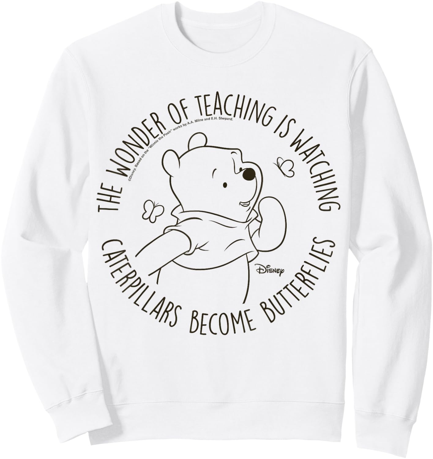 Winnie The Pooh - Pooh Caterpillars Become Butterflies Sweatshirt - Sweatshirt | White