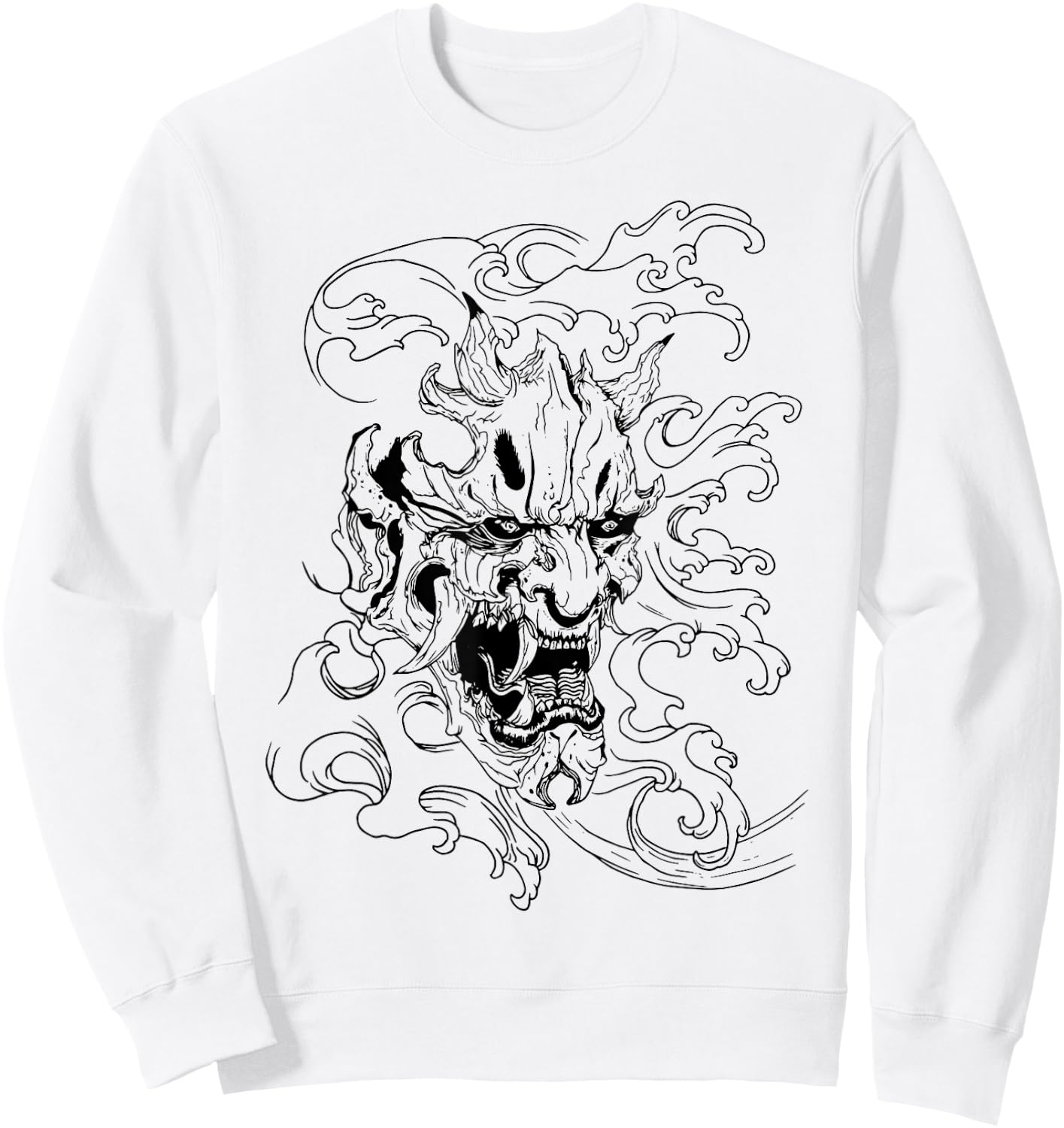 Japanese Oni Sweatshirt - Sweatshirt | White