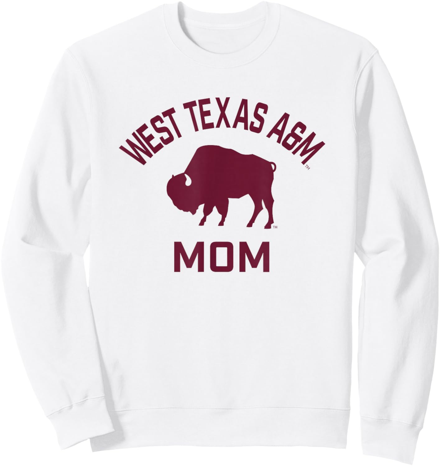 West Texas A&M WTAMU Buffaloes Arched Mom Sweatshirt - Sweatshirt | White