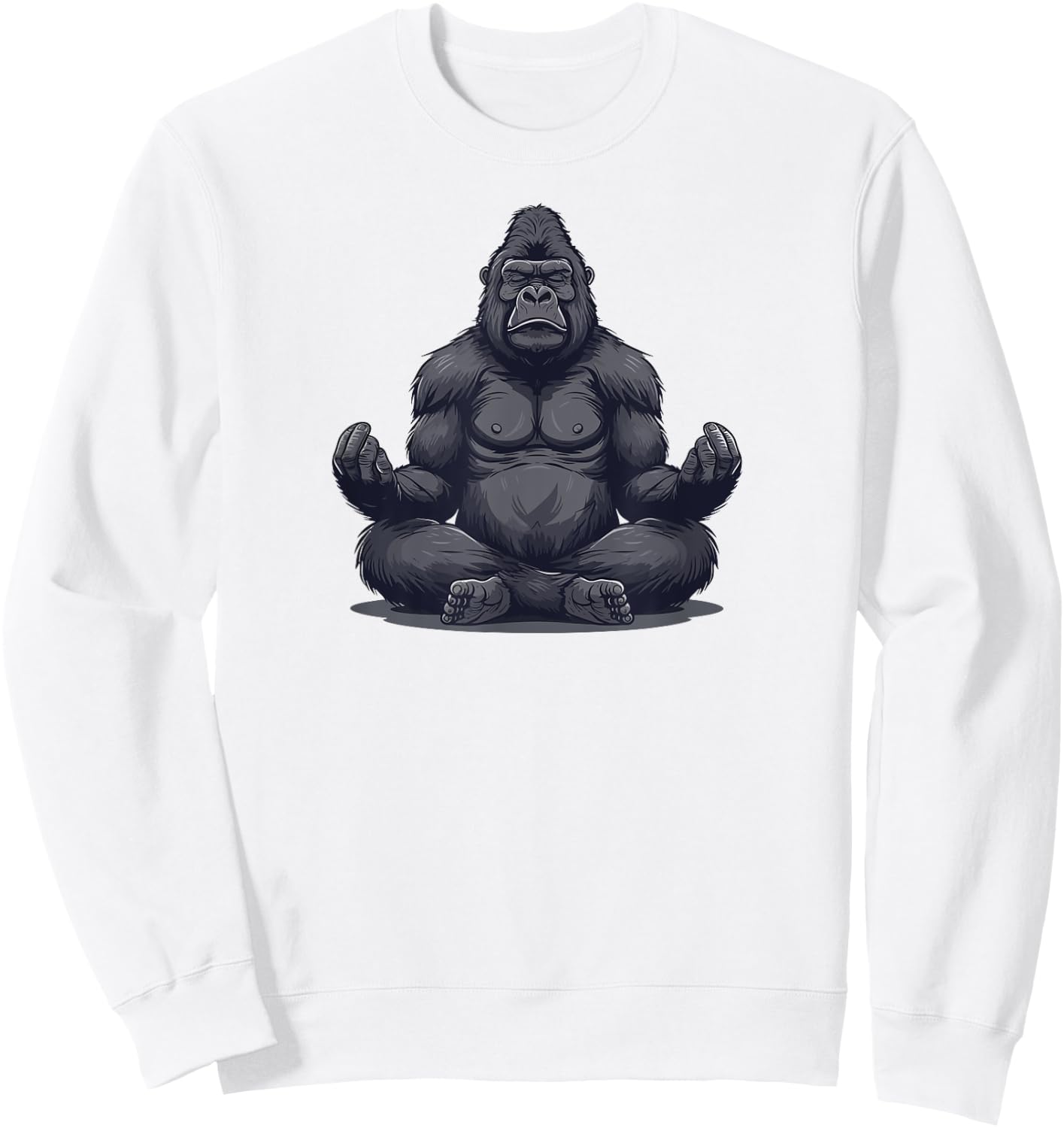 Gorilla Yoga Relax Silverback Gorilla Sweatshirt - Sweatshirt | White