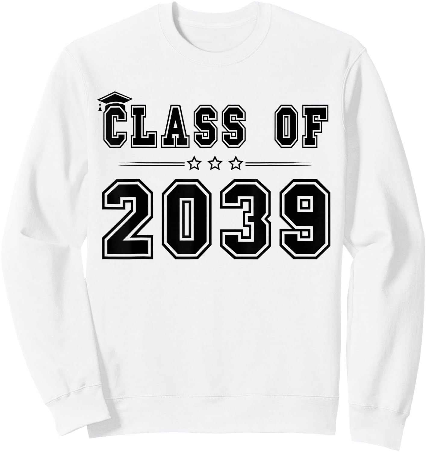 Class of 2039 Grow With Me Graduation Handprint On Back Sweatshirt - Sweatshirt | White