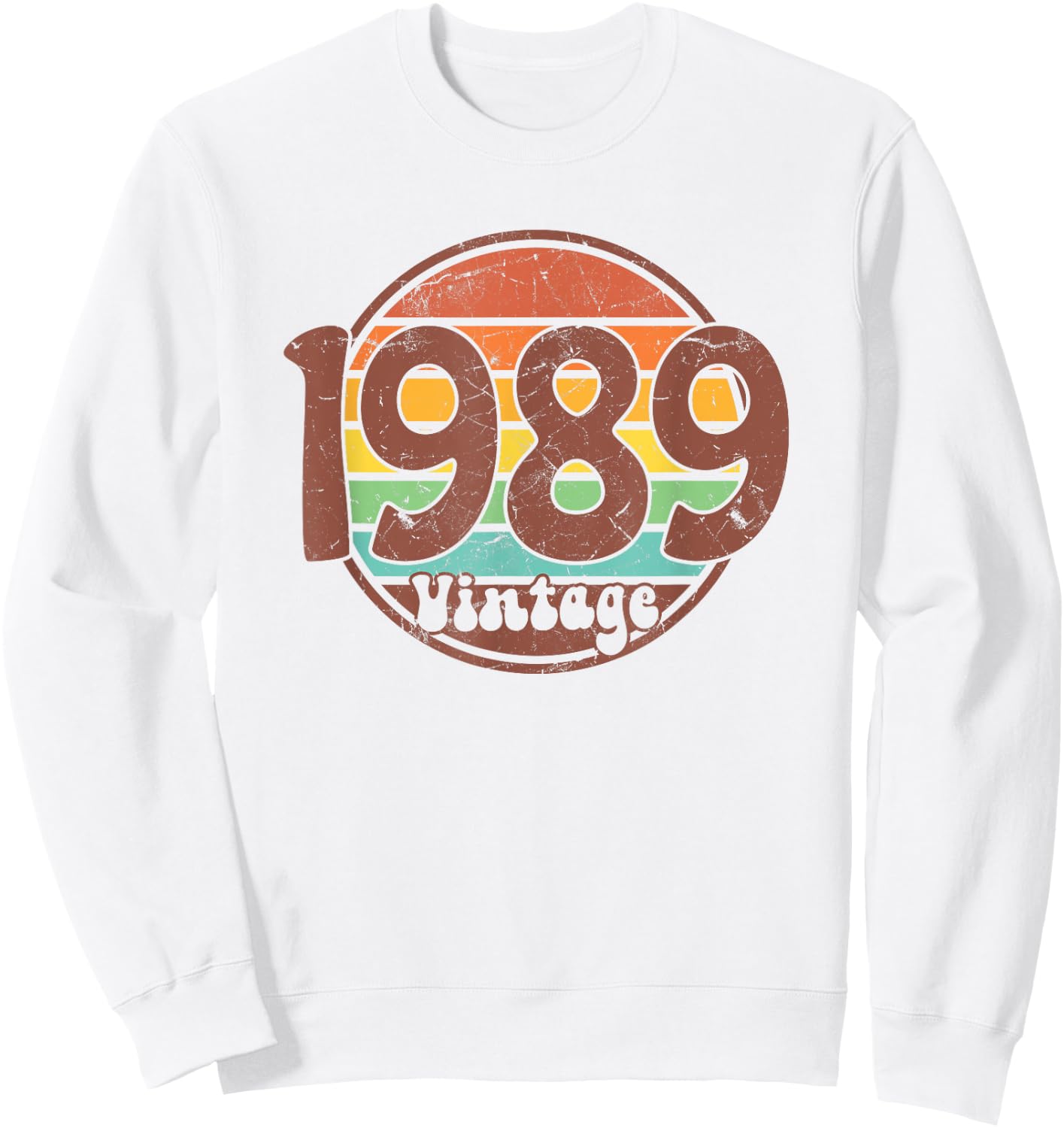 Born In 1989 Birthday, Simple Vintage Born In 1989 Birthday Sweatshirt - Sweatshirt | White