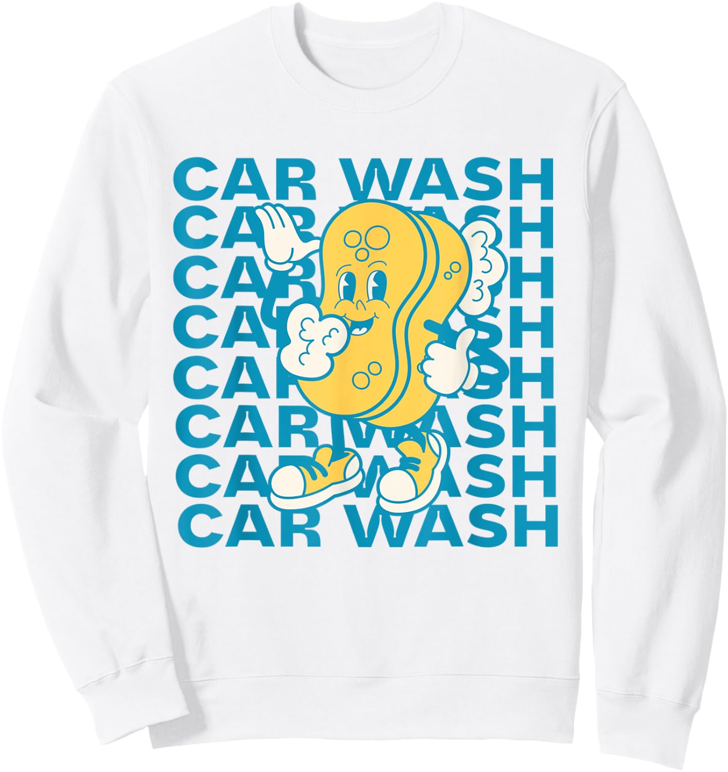 Car Wash Auto Detailing Sponge Carwash Accessory Graphic Sweatshirt - Sweatshirt | White