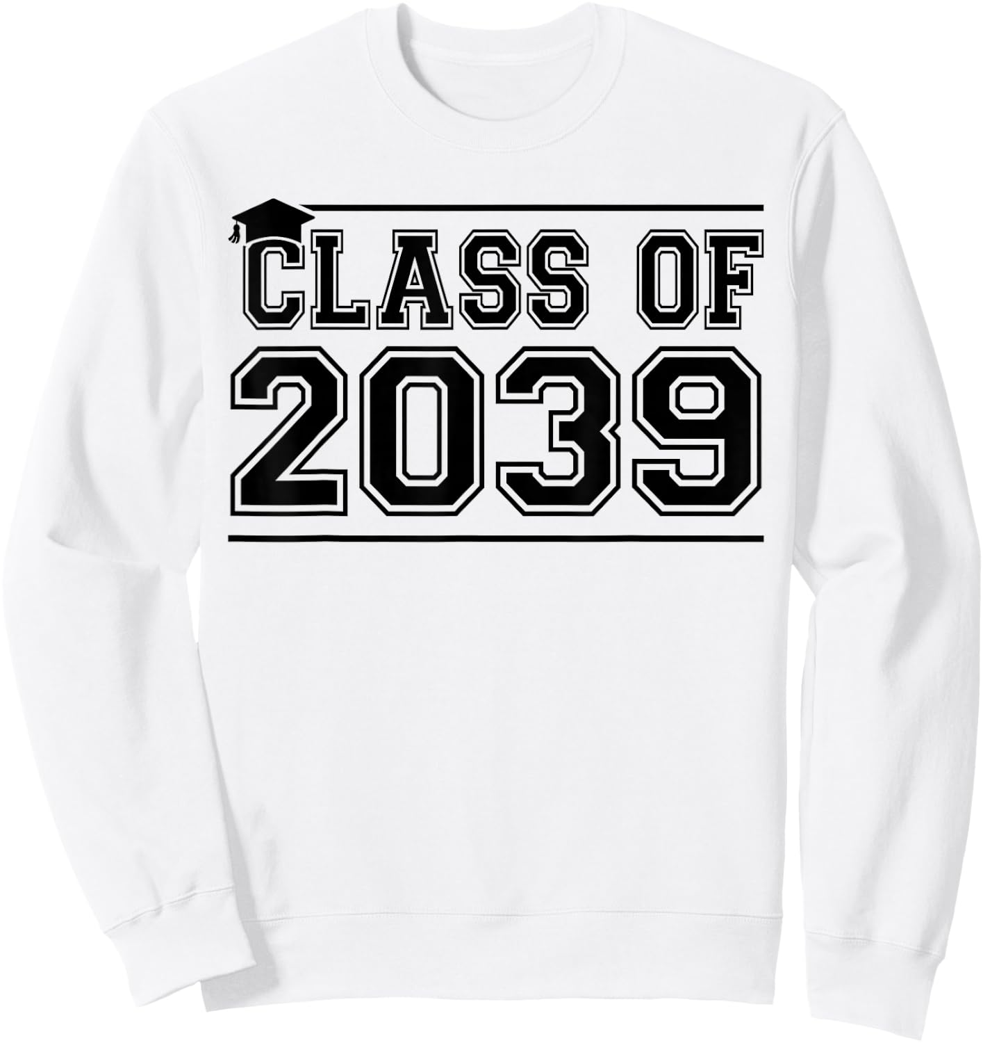 Class of 2039 Grow With Me Handprints On Back K to 12 Grade Sweatshirt - Sweatshirt | White