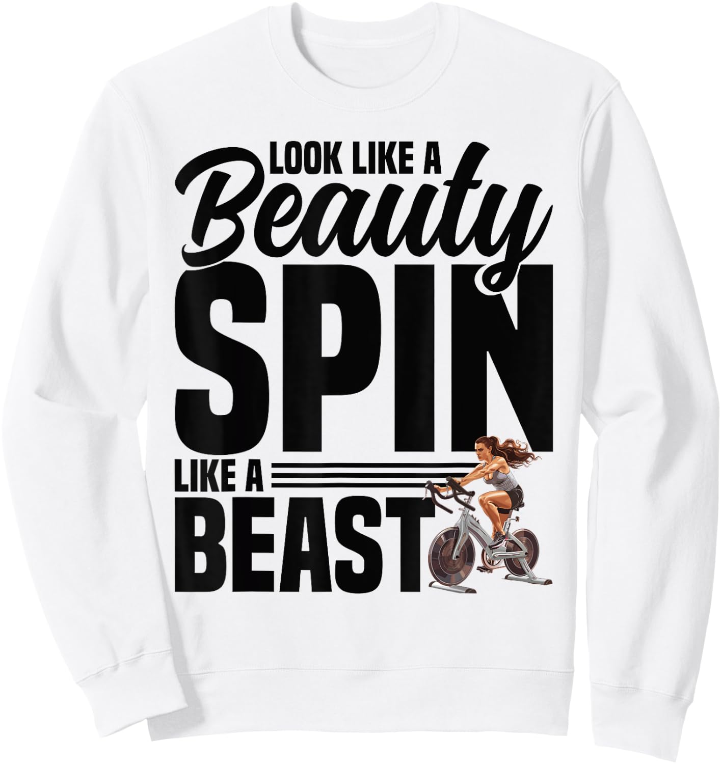 Indoor Cycling Workout Spin Instructor Spinning Spin Class Sweatshirt - Sweatshirt | White