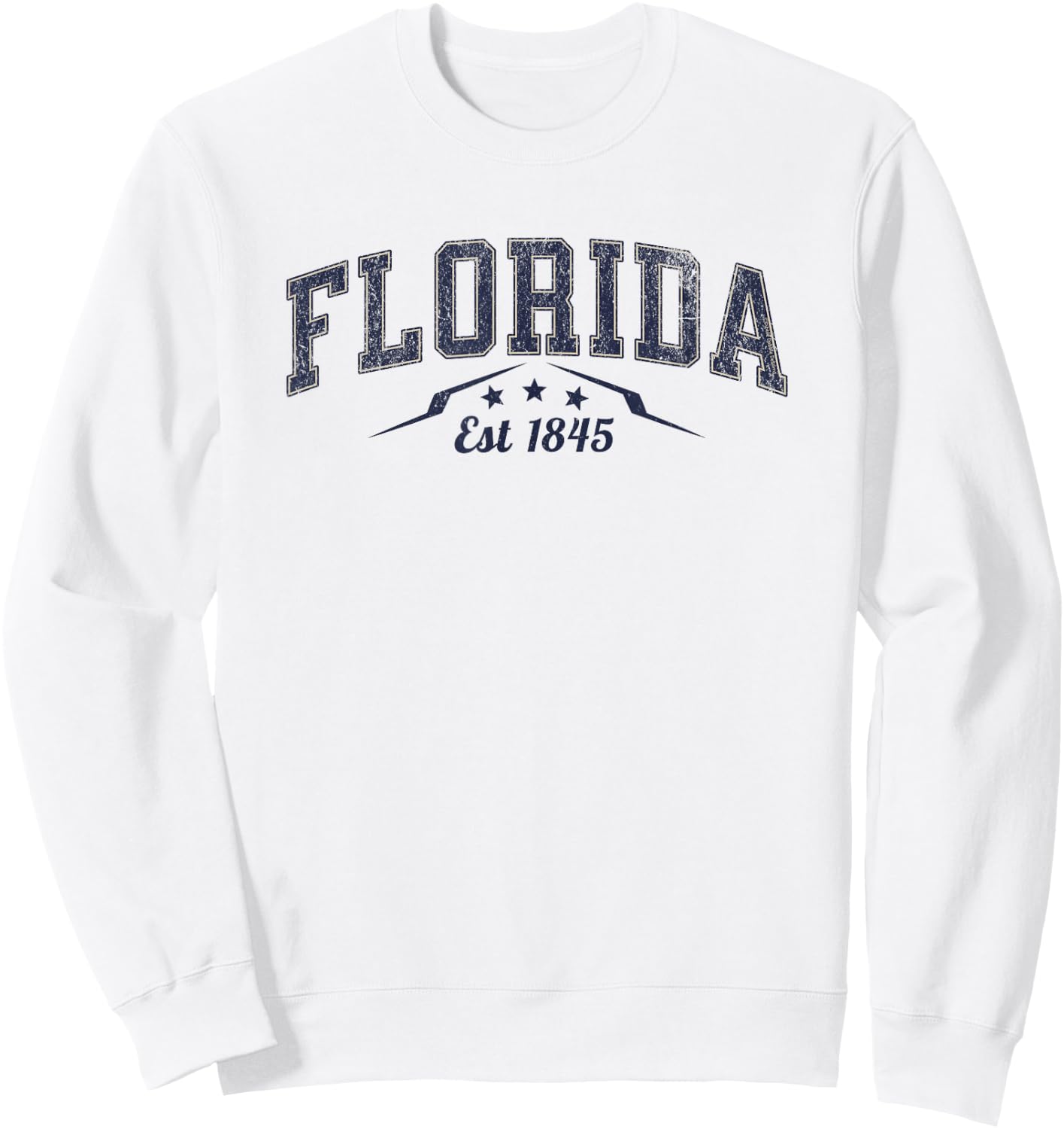 Retro State of Florida Est 1845 Varsity Style Florida Sweatshirt - Sweatshirt | White