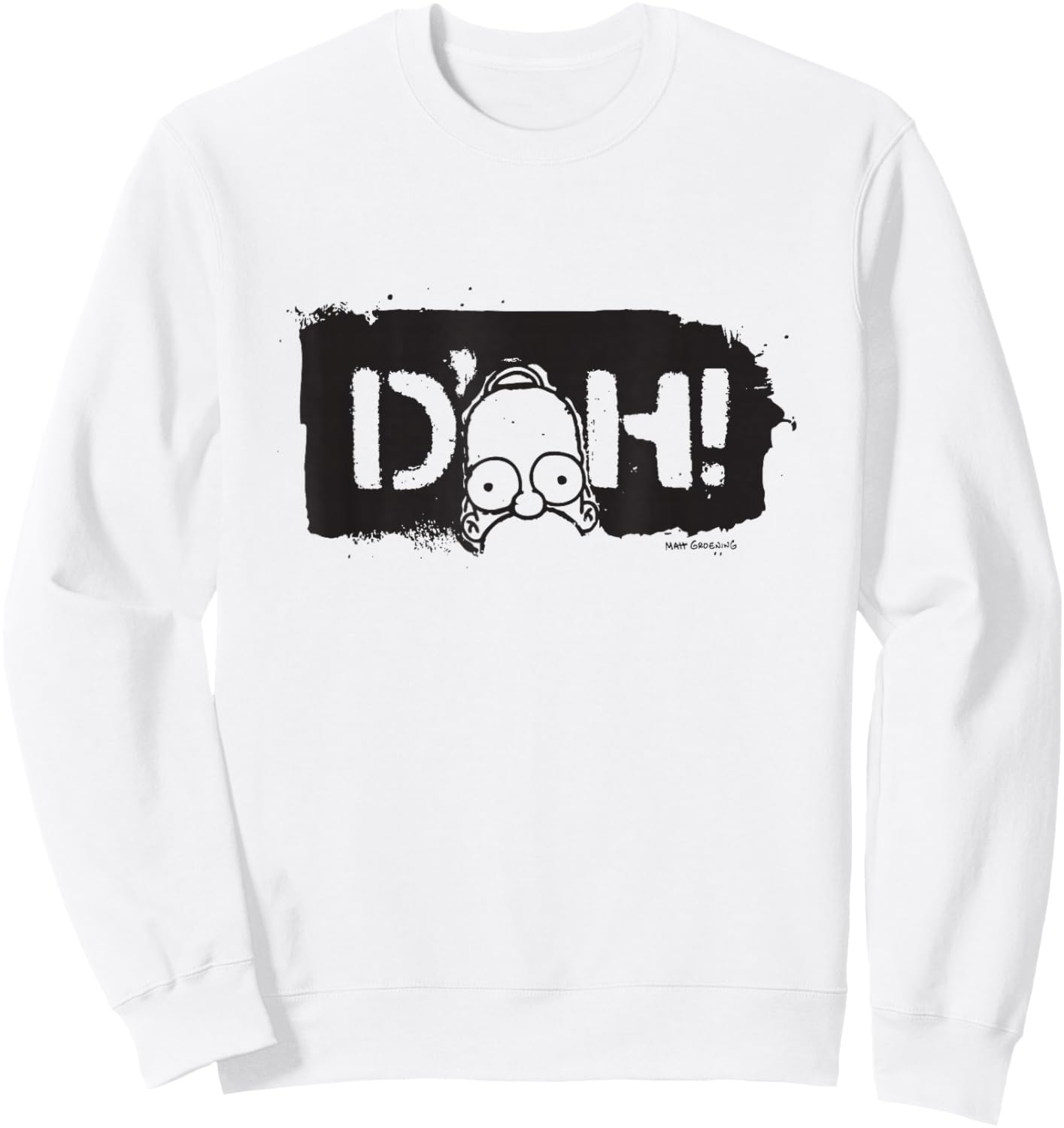 The Simpsons Homer Iconic Phrase D'OH Graffiti Big Logo Sweatshirt - Sweatshirt | White