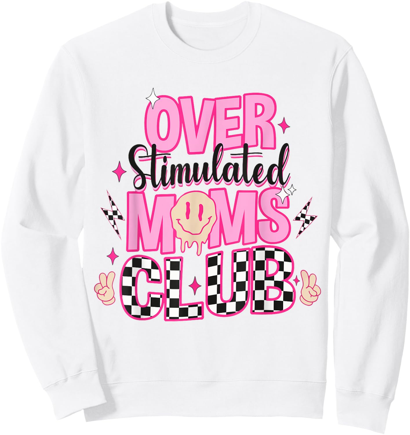 Moms Club Overstimulated Sweatshirt - Sweatshirt | White