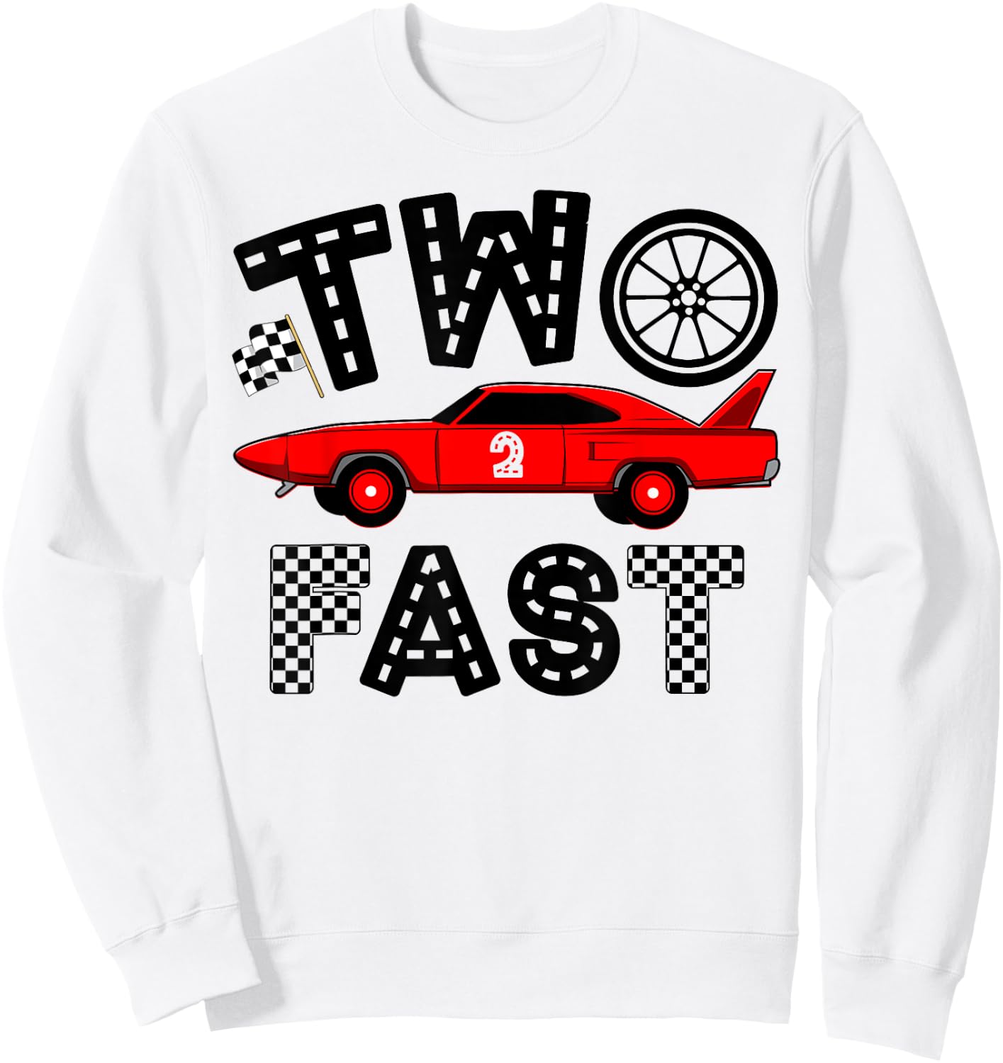 Two Fast 2 Curious Birthday 2 Years Old B-day Funny Sweatshirt - Sweatshirt | White
