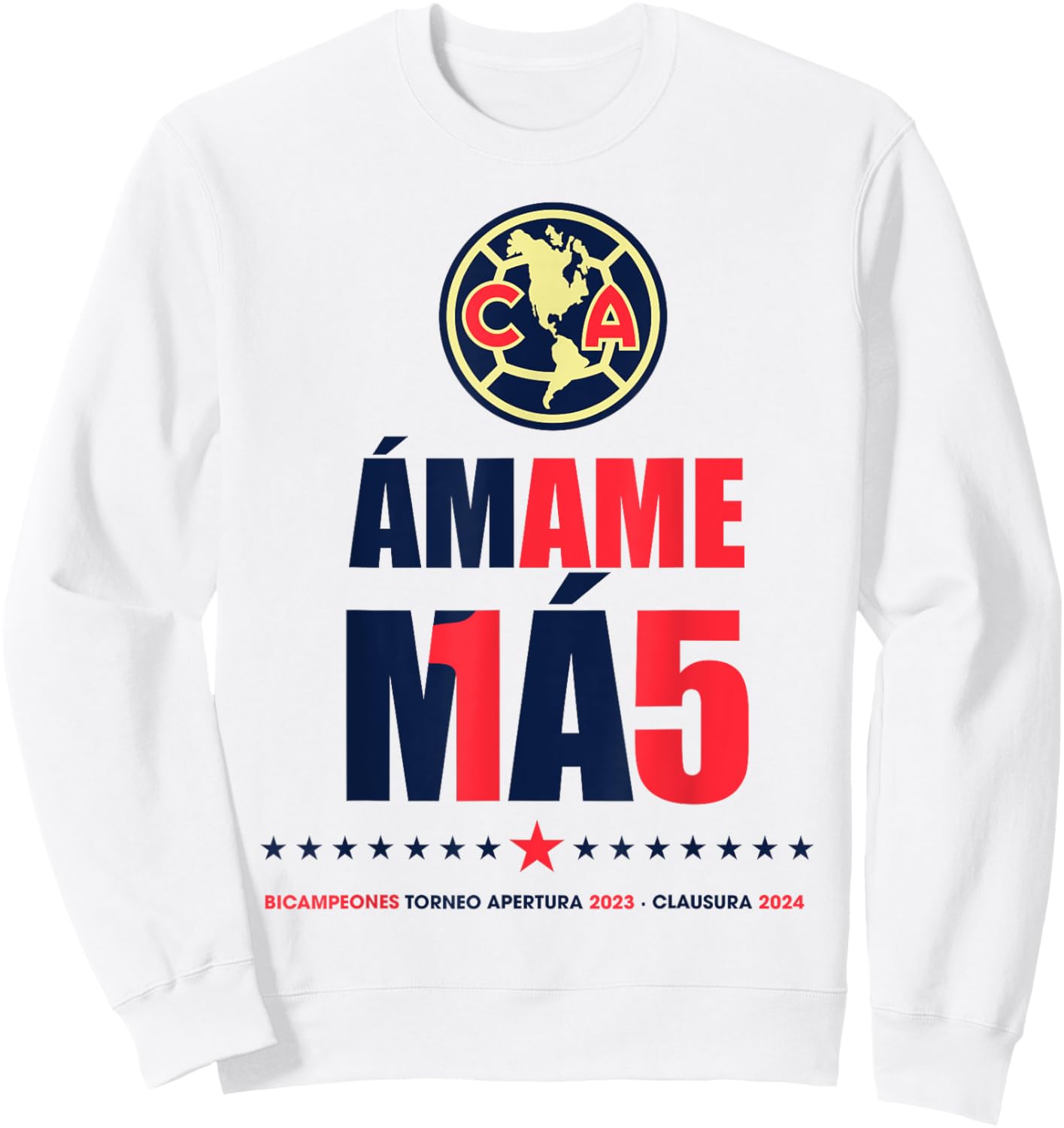 Club America Bicampeon Torneo Apertura 2023 - Clausura 2024 Sweatshirt - Sweatshirt | White
