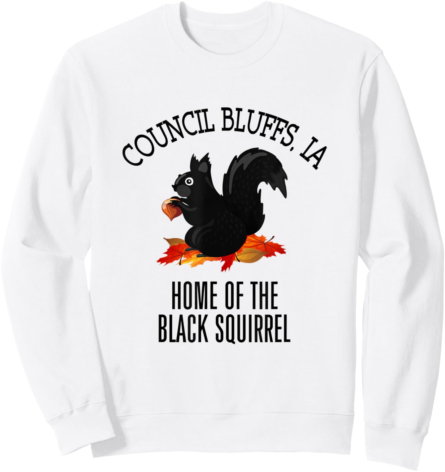 Council Bluffs Home of the Black Squirrel Sweatshirt - Sweatshirt | White
