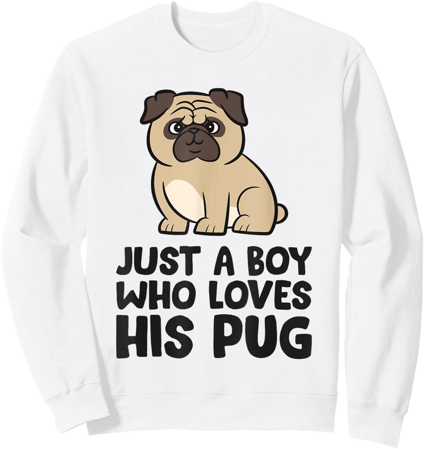 Just A Boy Who Loves His Pug Sweatshirt - Sweatshirt | White
