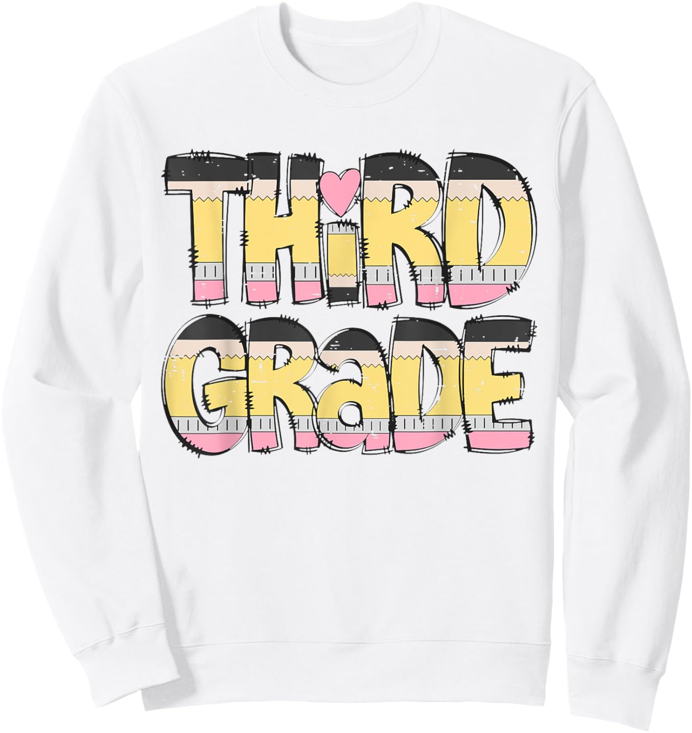 Pencil Letter Teacher Student Third Grade Back To School Sweatshirt - Sweatshirt | White