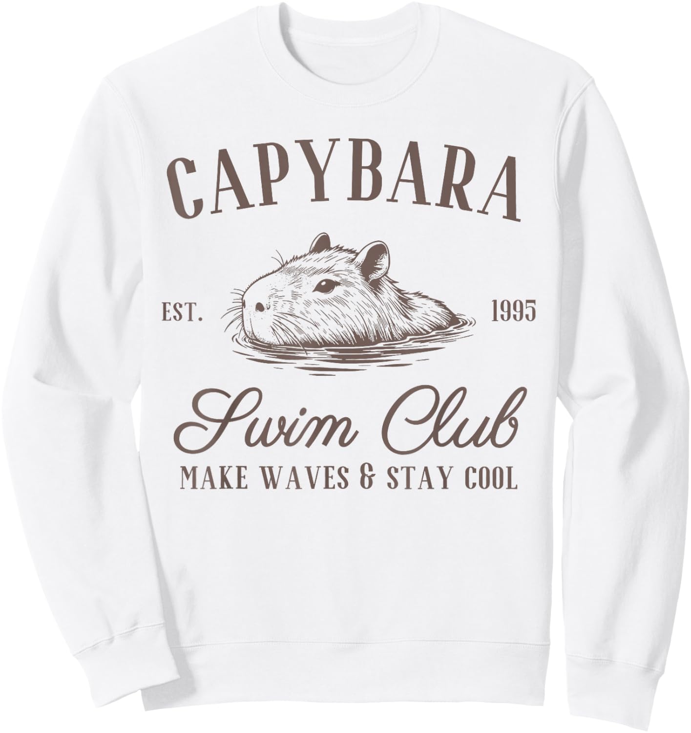 Capybara Swim Club Awesome Capybara, Funny Capybara Meme Sweatshirt - Sweatshirt | White