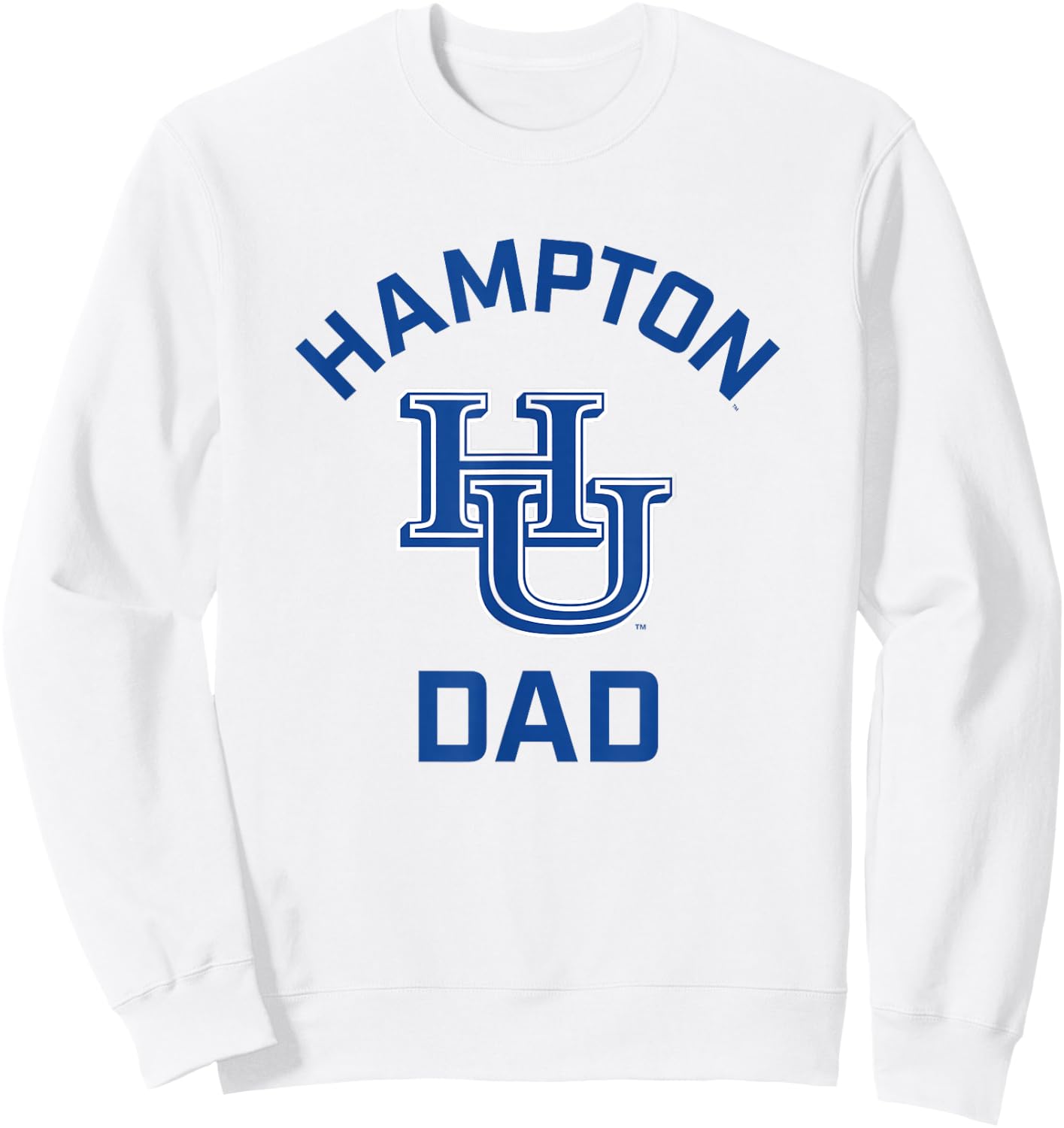 Hampton University Pirates Arched Dad Sweatshirt - Sweatshirt | White