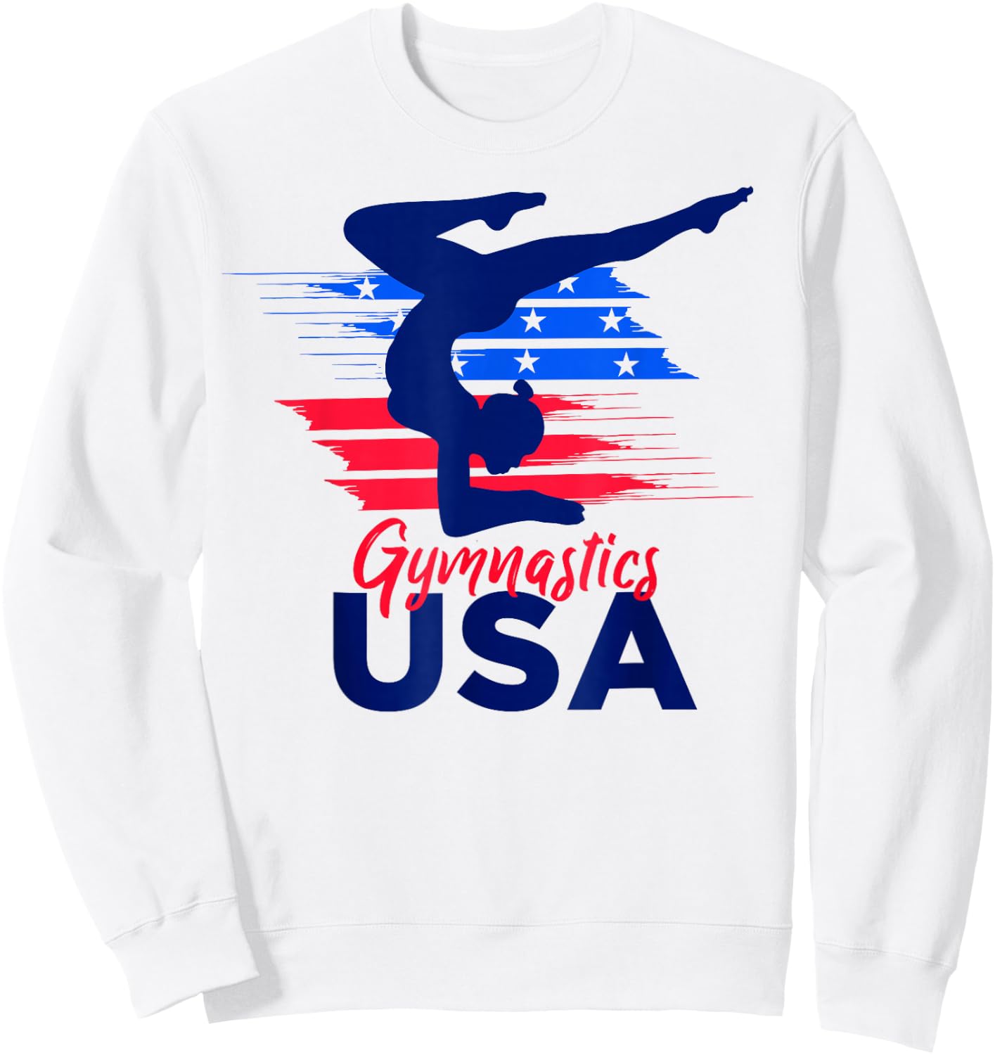 USA Flag Gymnastics USA Support Sweatshirt - Sweatshirt | White