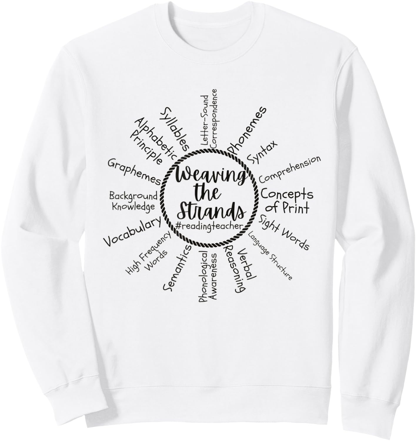 Science of Reading Teacher Phonics Reading Interventionist Sweatshirt - Sweatshirt | White