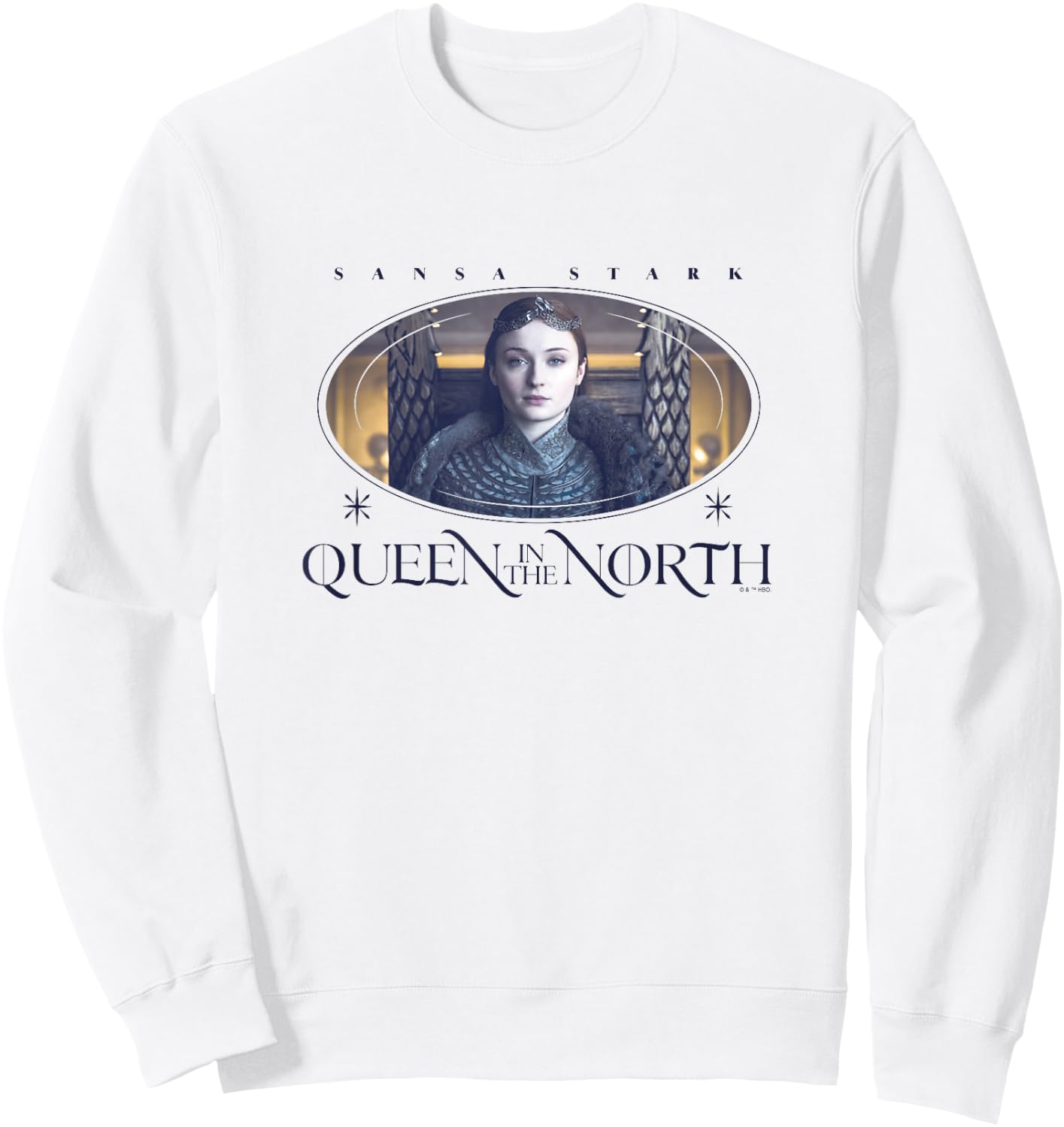 Game Of Thrones Sansa Stark Queen In The North Panel Sweatshirt - Sweatshirt | White