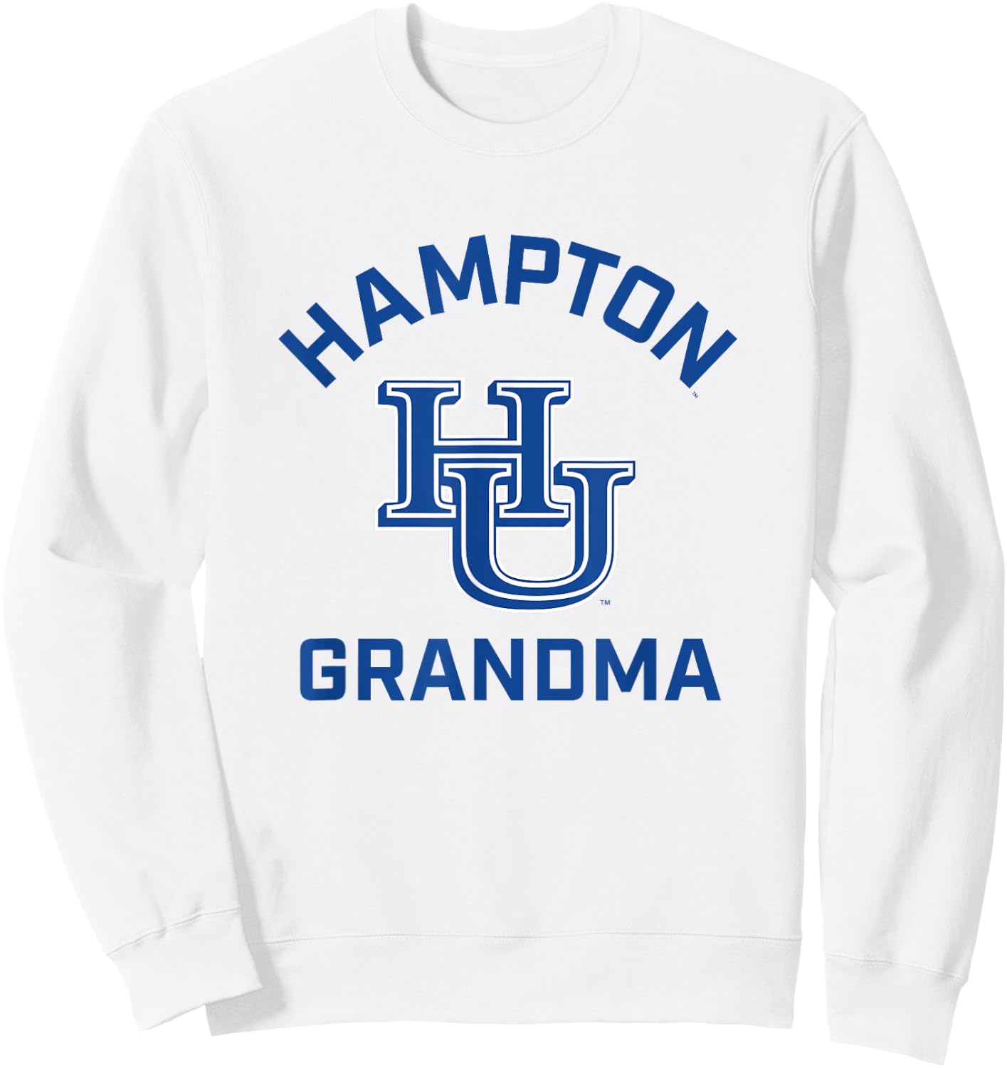 Hampton University Pirates Arched Grandma Sweatshirt - Sweatshirt | White