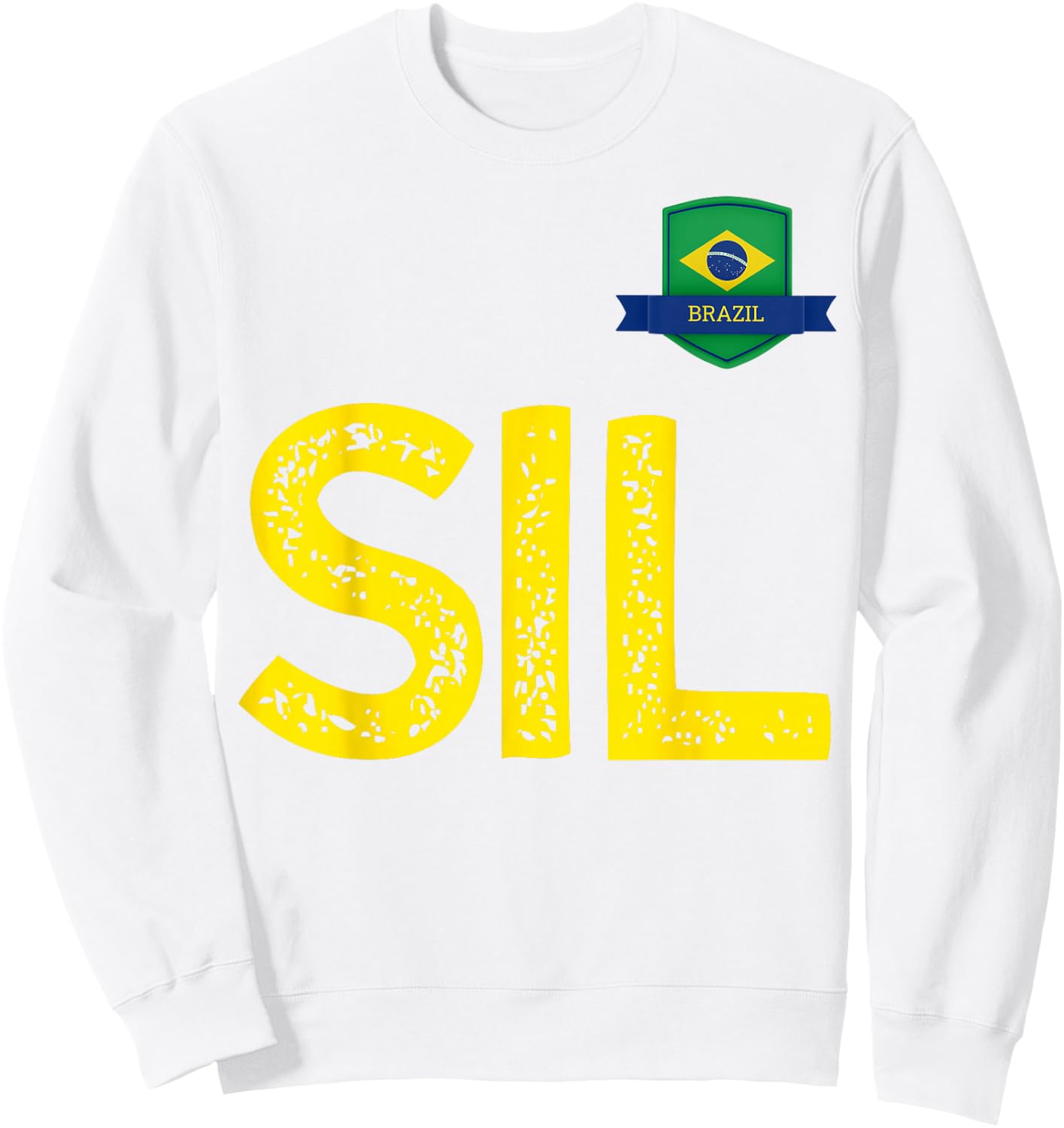 Brazil Human-Flag Letter S and letter I and L Brazil Brasil Sweatshirt - Sweatshirt | White