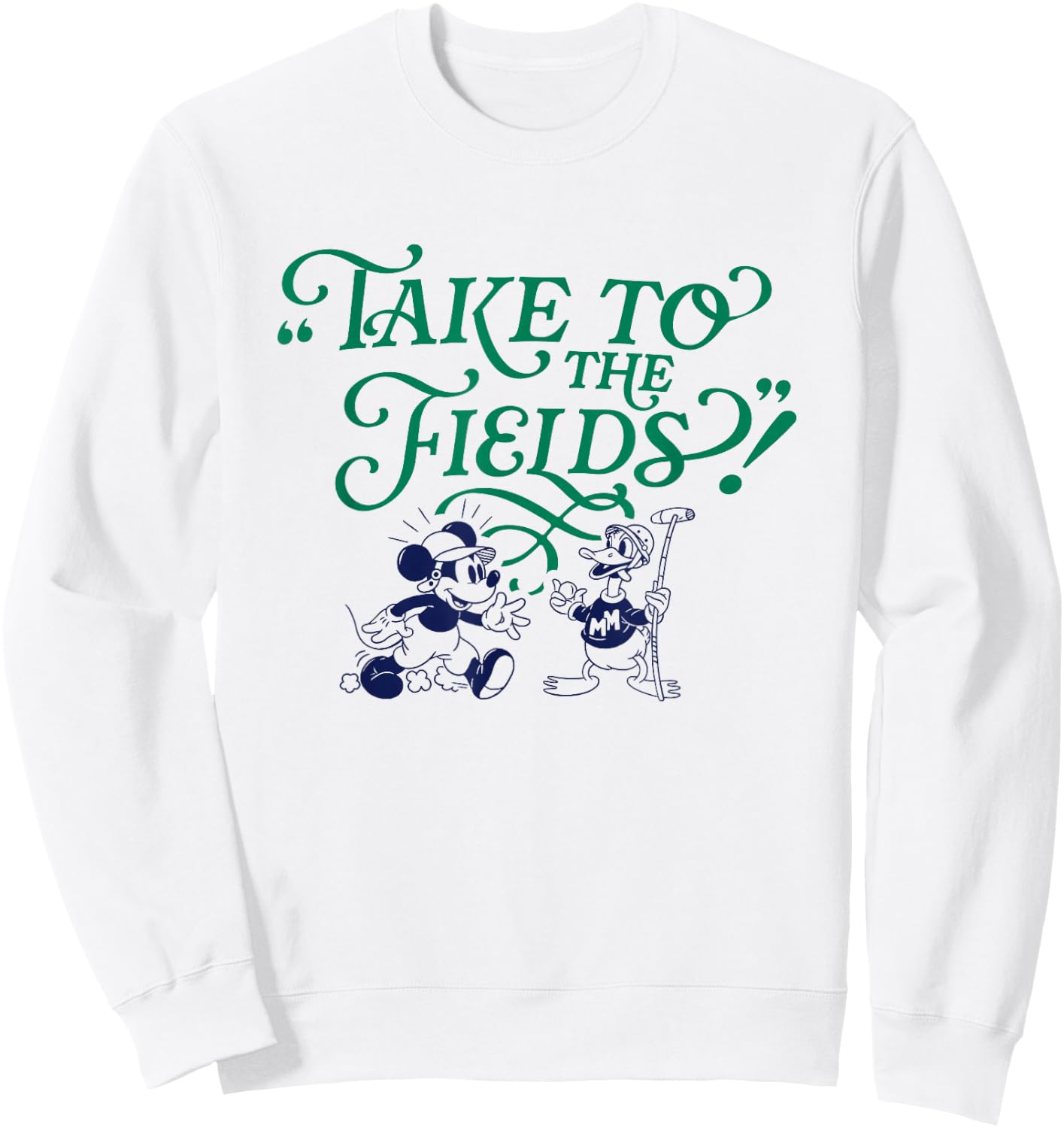 Disney Mickey And Friends Take To The Friends Retro Big Logo Sweatshirt - Sweatshirt | White