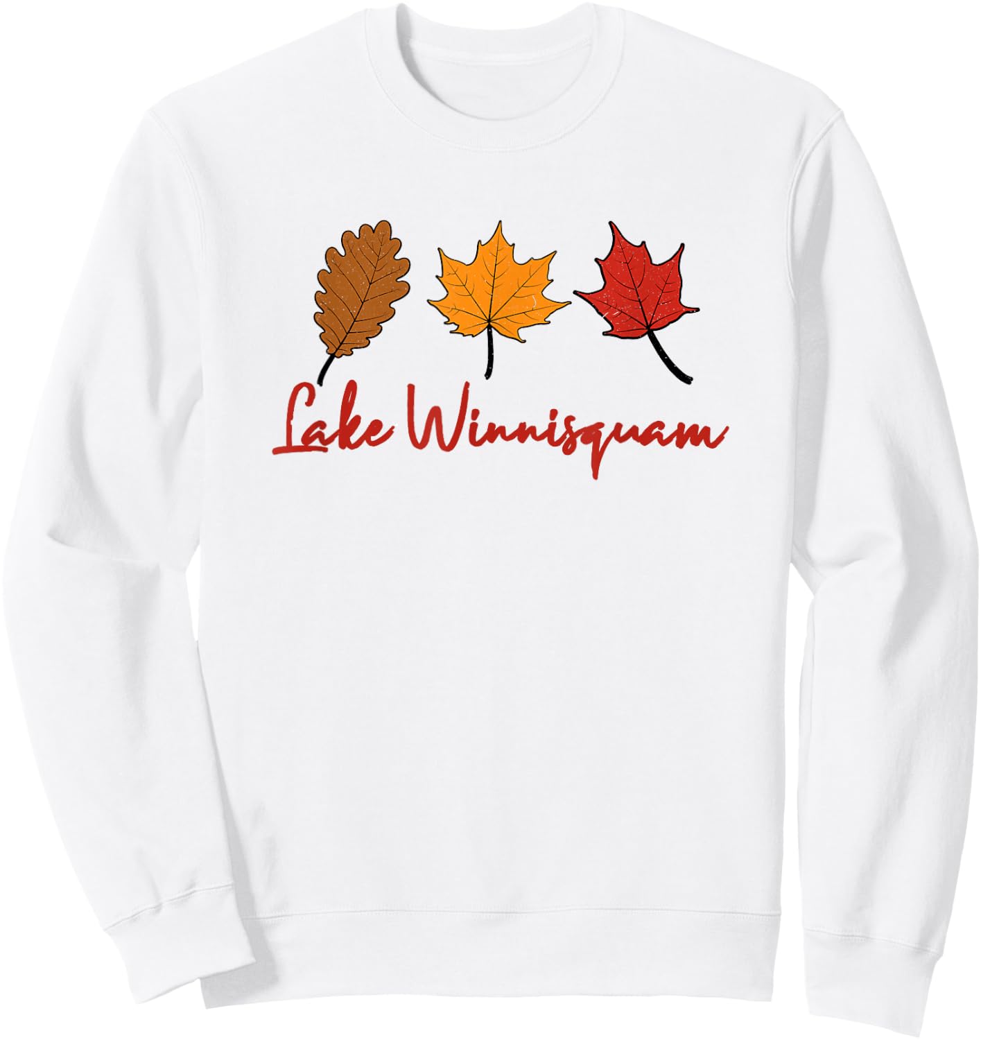 Lake Winnisquam Fall Foliage Autumn Leaf Peeping Oak Maple Sweatshirt - Sweatshirt | White
