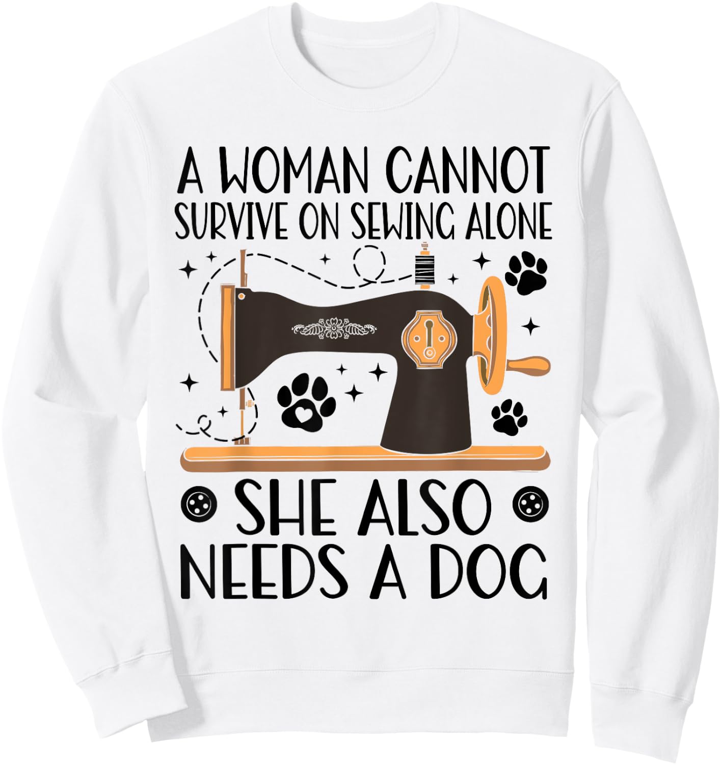 Funny Sewing Dog Lover Quilting Fabric Tailor Sewer Quilter Women Kids Sweatshirt - Sweatshirt | White