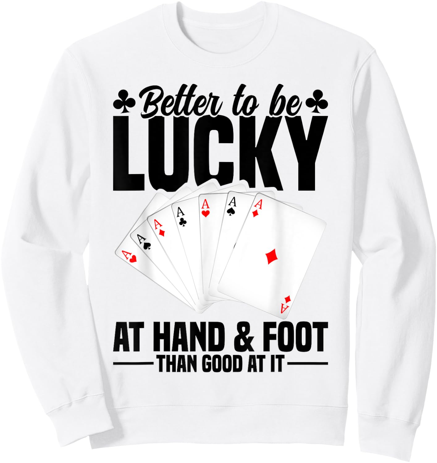 Hand and Foot Playing Cards Game Set Partner Hand Foot Sweatshirt - Sweatshirt | White