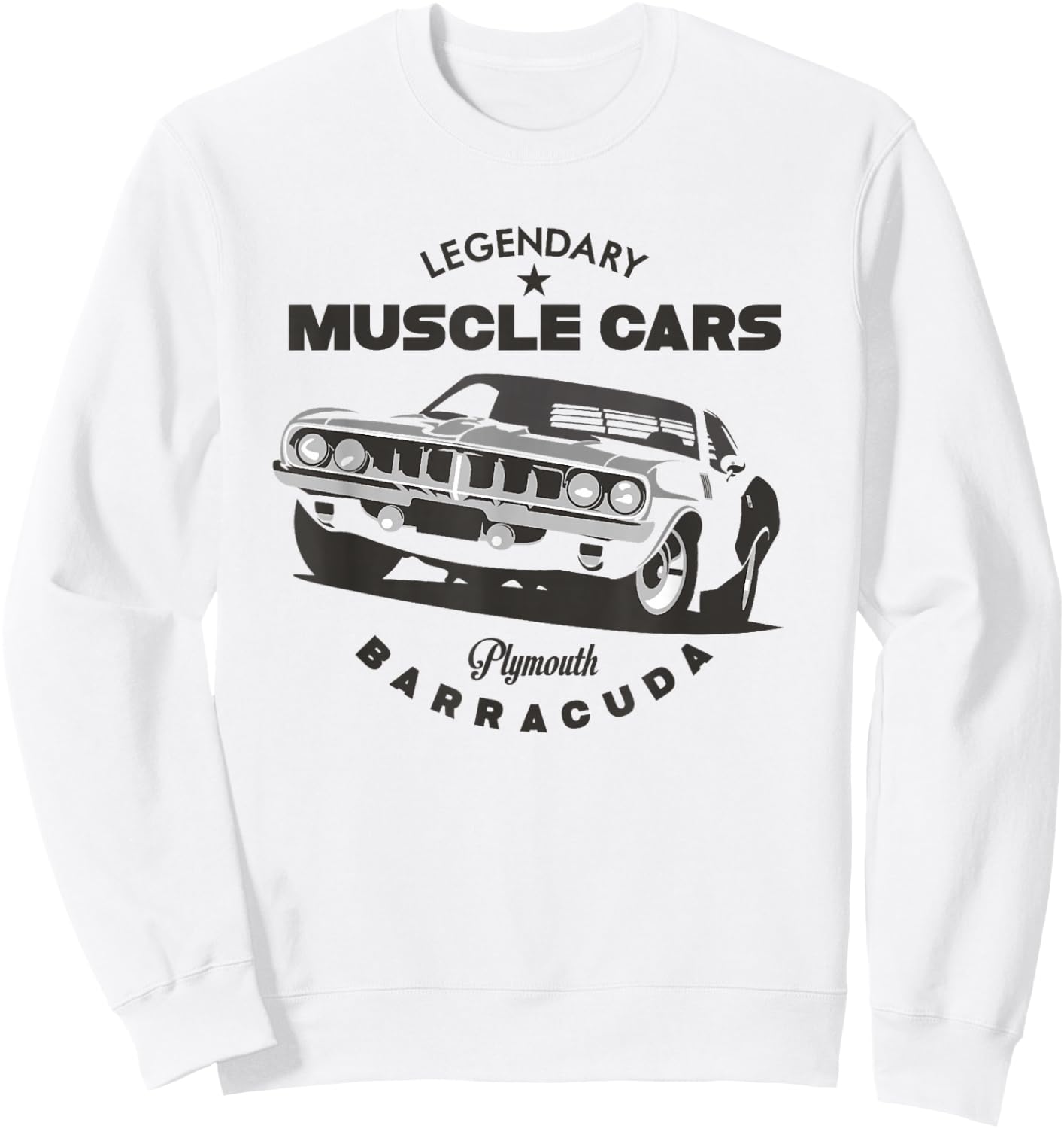Legendary Muscle Car Barracuda Cuda Classic Vintage 1970s Sweatshirt - Sweatshirt | White